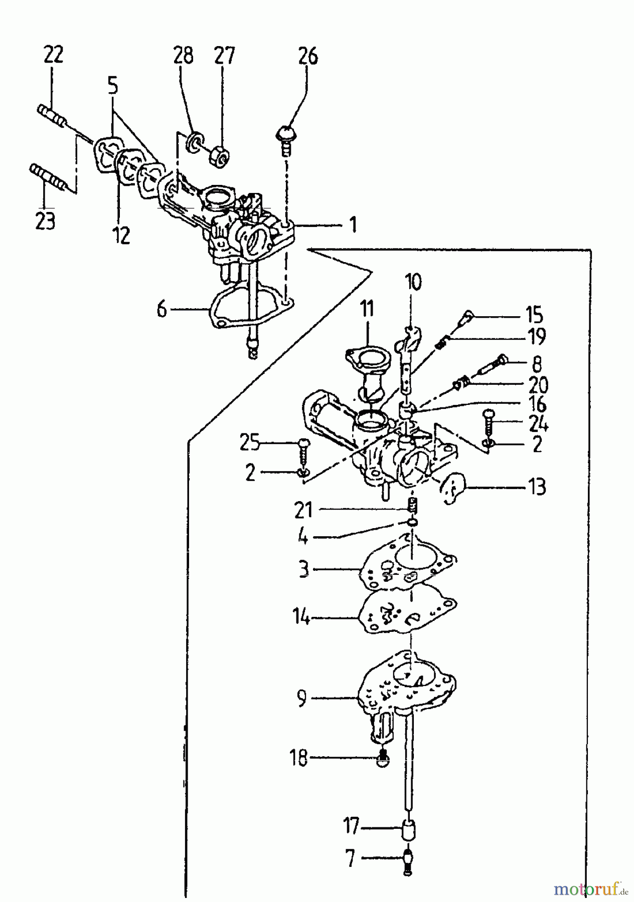  Gutbrod Cutter bar mower BM 107 07517.05  (1996) Carburetor
