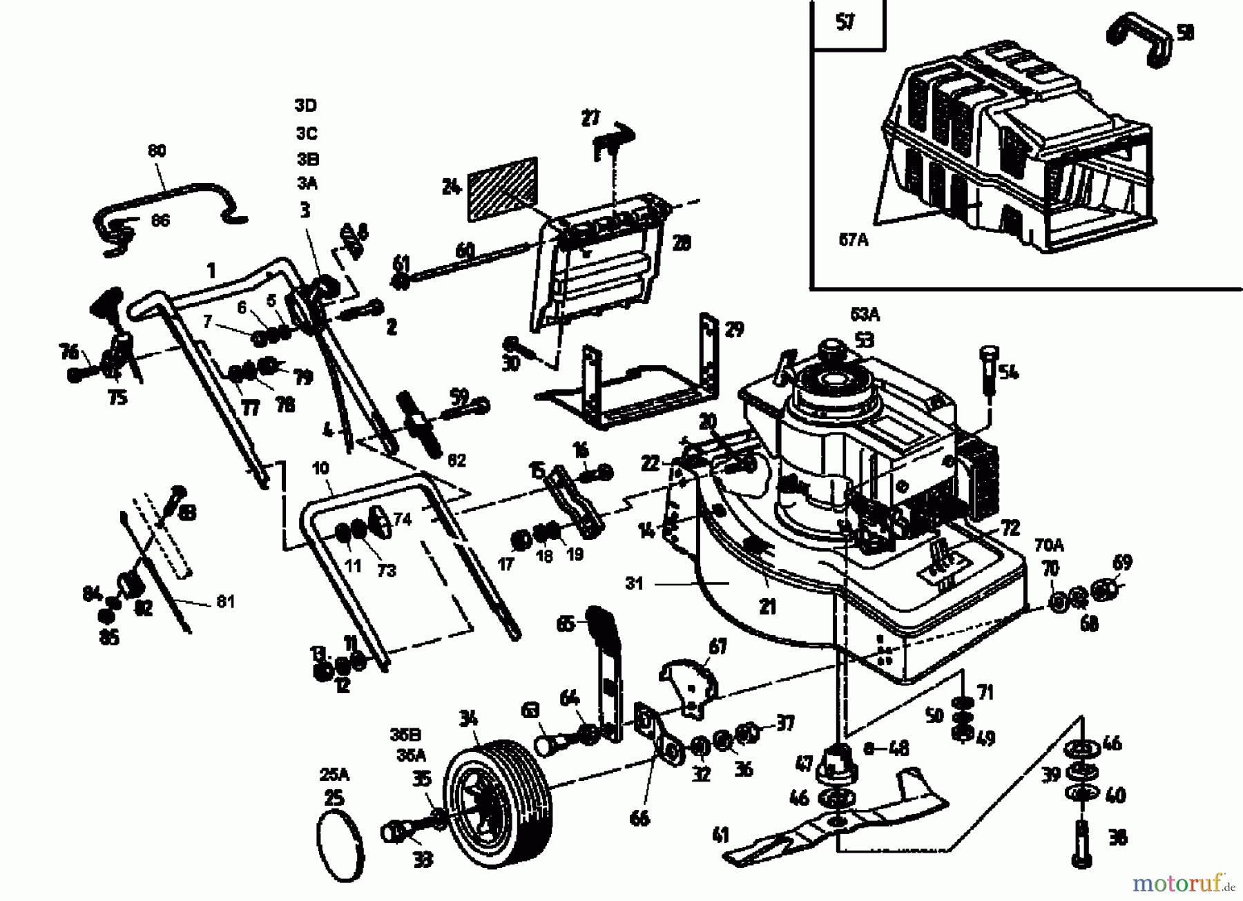  Golf Petrol mower HBL 02813.09  (1996) Basic machine