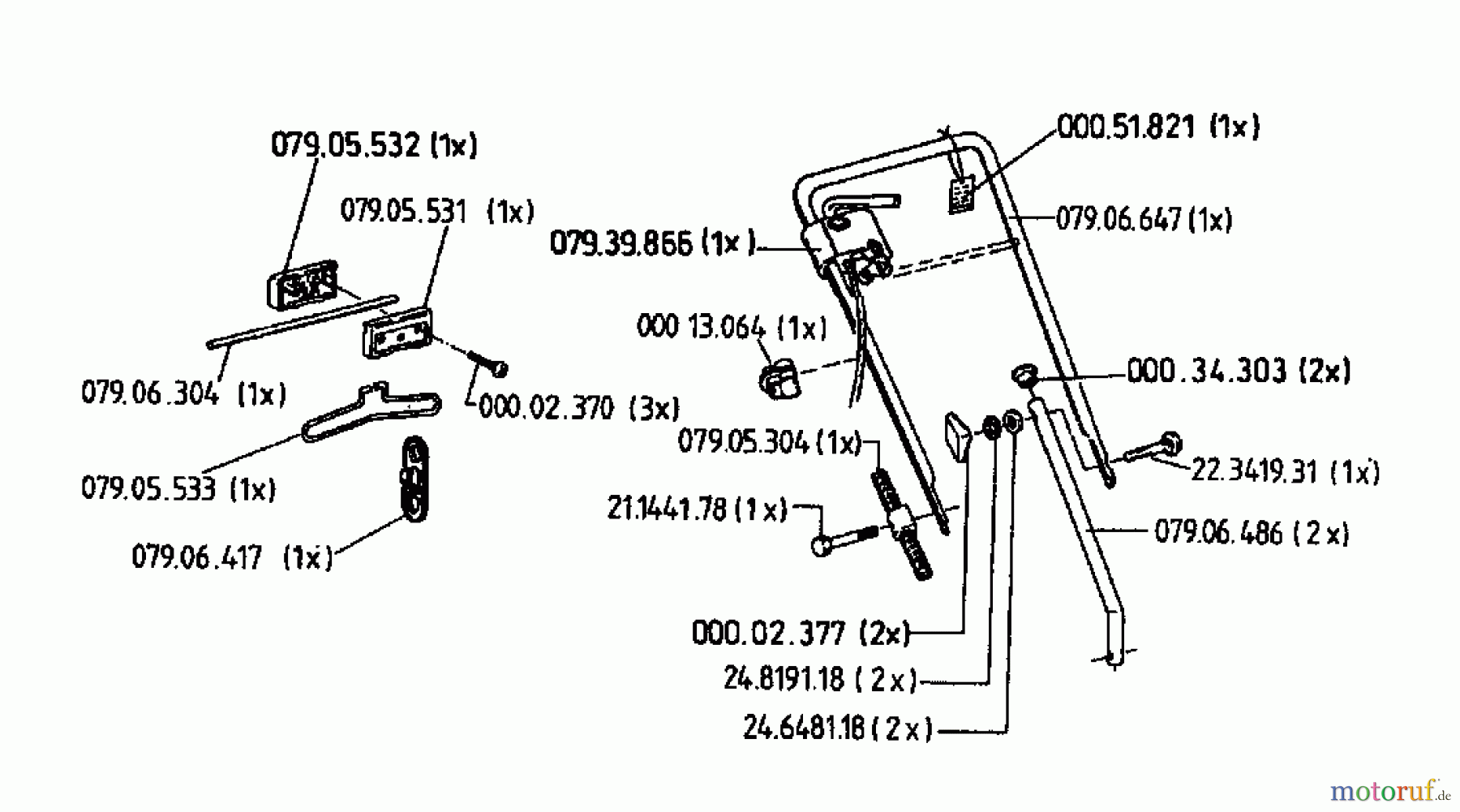 Floraself Electric mower 932 E 04039.09 (1996) Handle