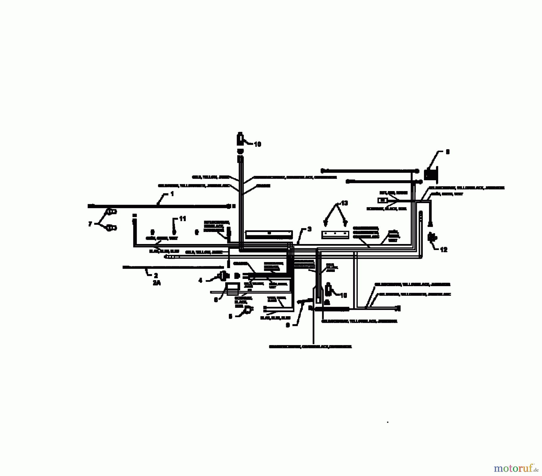  MTD Lawn tractors E 160 13AR765N678  (1997) Wiring diagram Vanguard