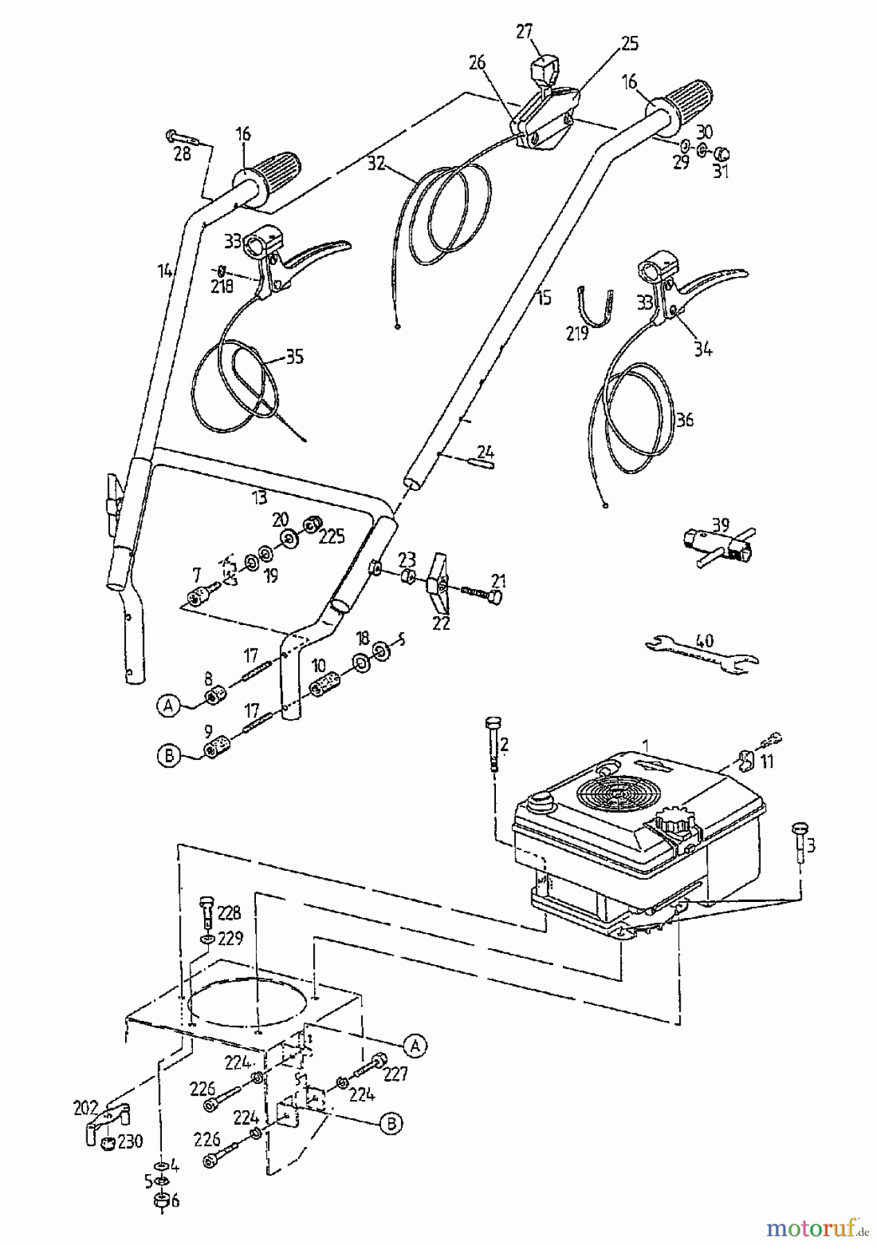  Gutbrod Cutter bar mower BM 710 07515.03  (1997) Upper handle