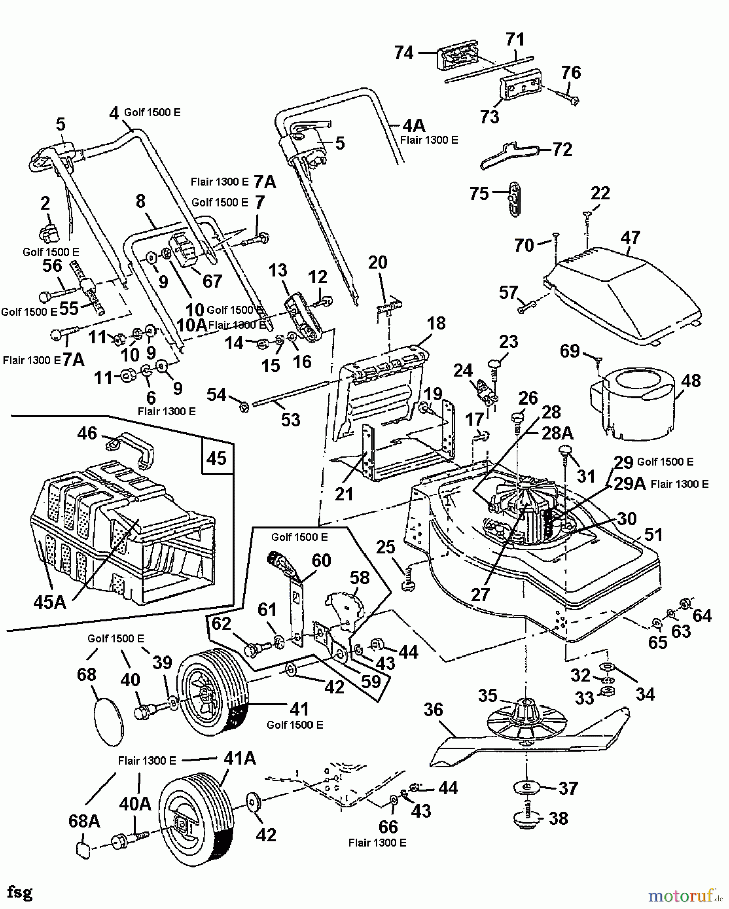  Golf Electric mower Flair 1300 E 04070.06  (1997) Basic machine