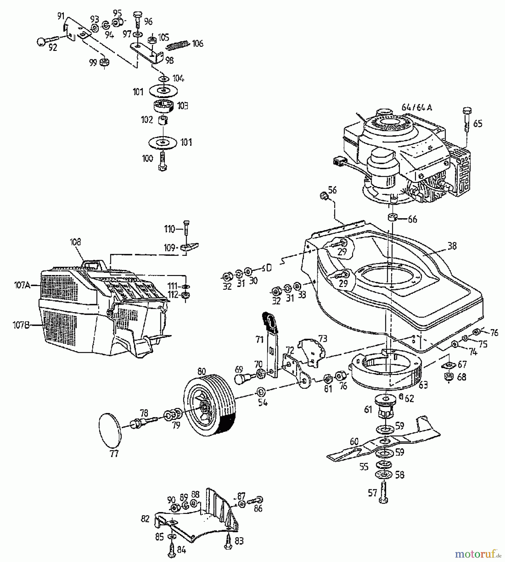  MTD Petrol mower self propelled GES 45 CE 04061.03  (1997) Basic machine