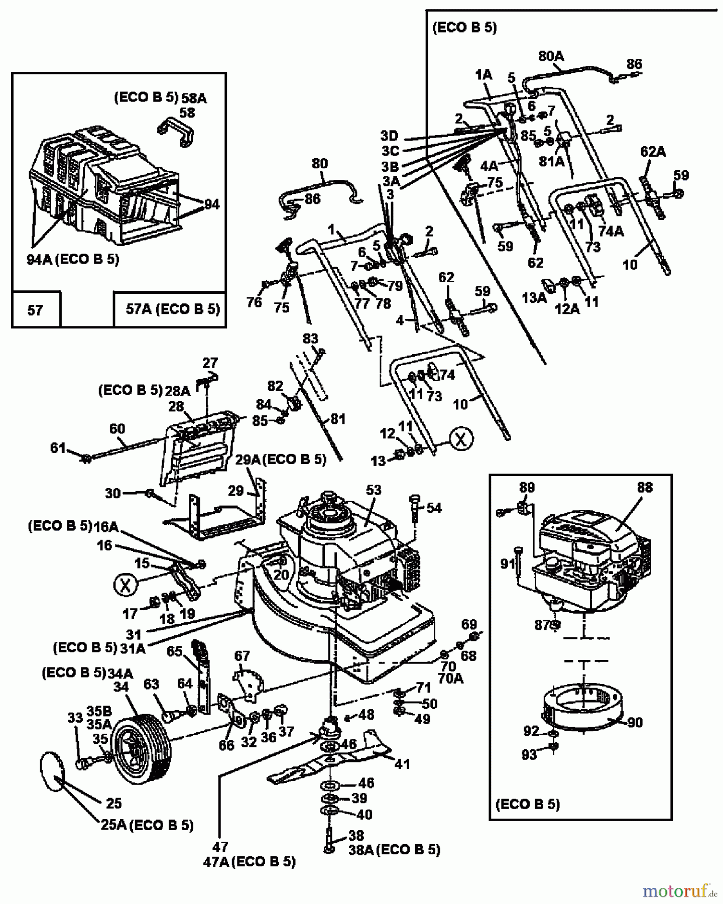  Golf Petrol mower HBL 04060.01  (1997) Basic machine