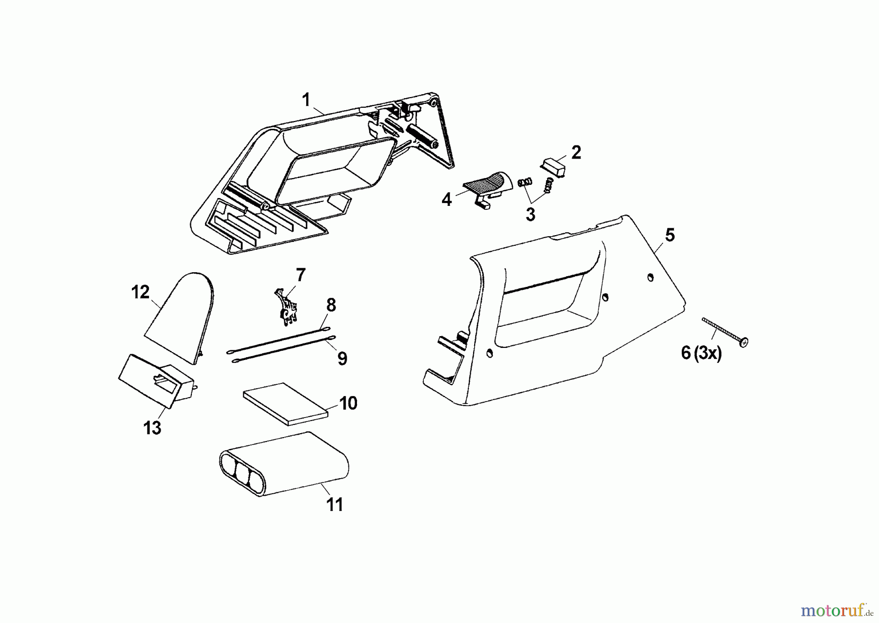  Wolf-Garten Battery shears Accu 40 Standard 7098005 Series A, B  (2003) Battery, Motor housing