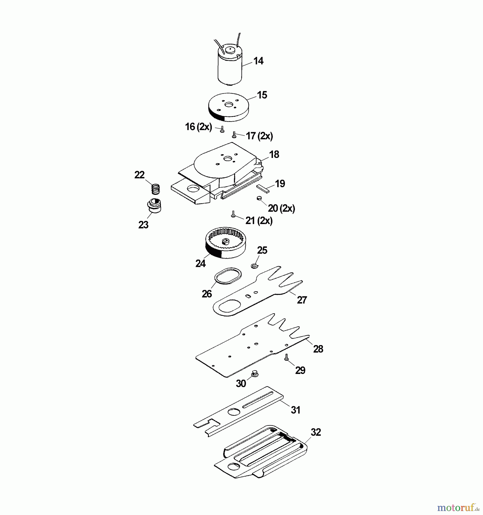  Wolf-Garten Battery shears Accu 40 Standard 7098005 Series A, B  (2003) Blade, Blade adapter, Engine