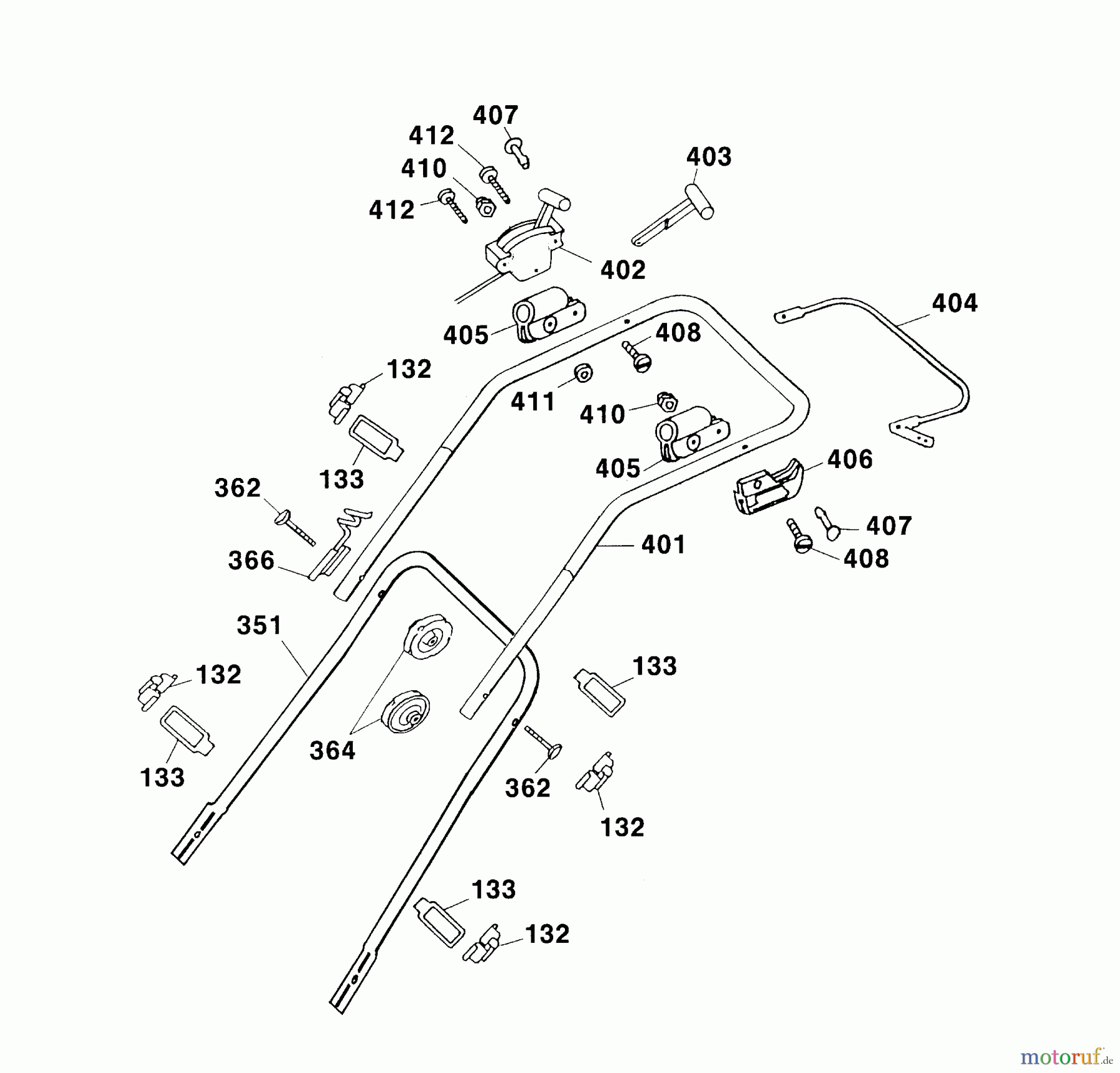  Wolf-Garten Petrol mower B 46 TB 4602080 Series A  (2003) Handle