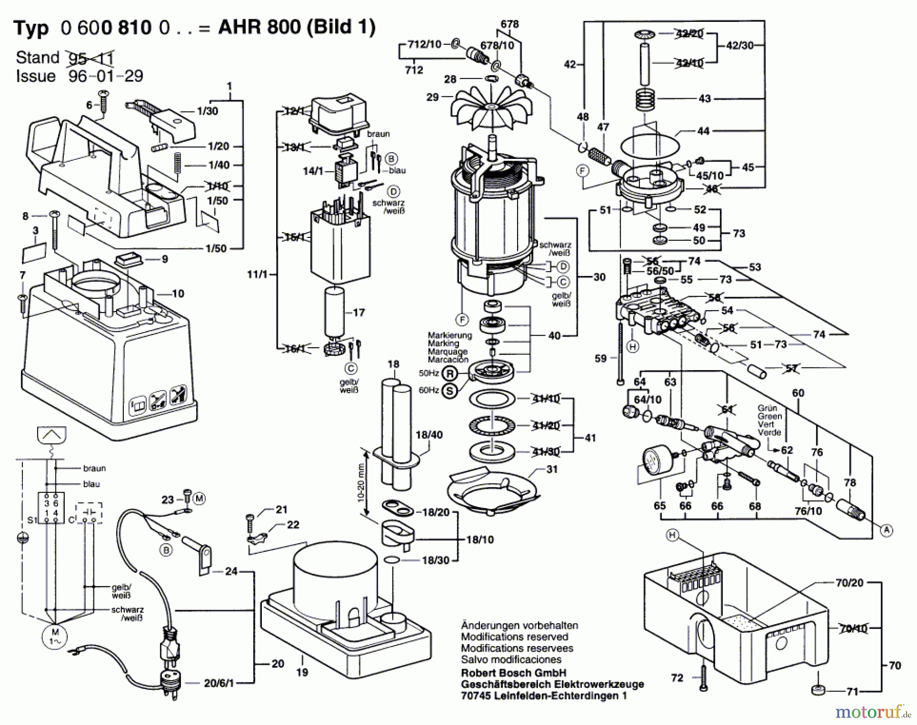  Bosch Wassertechnik Hochdruckreiniger AHR 800 Seite 1