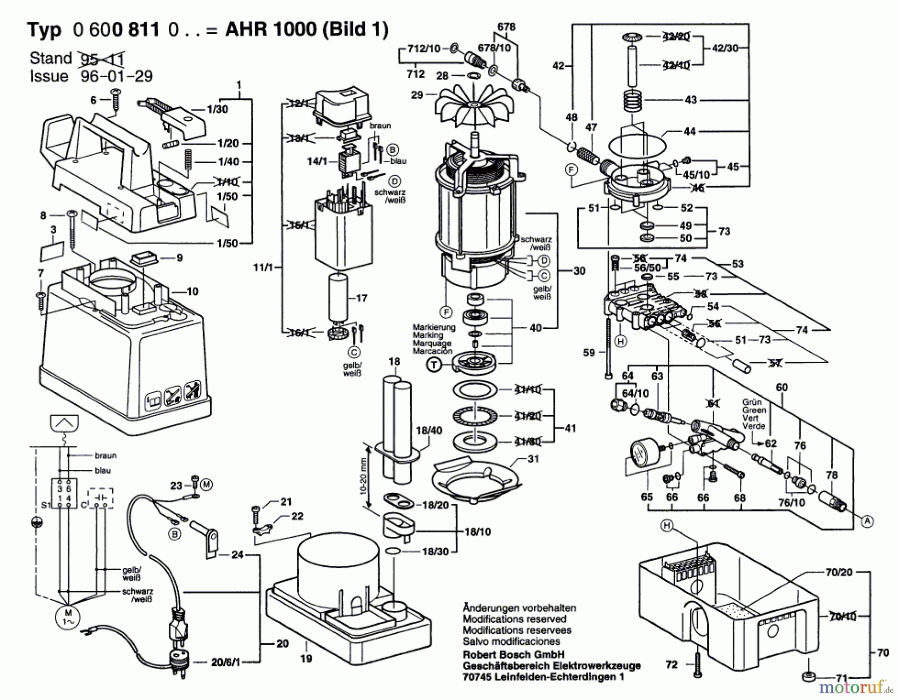  Bosch Wassertechnik Hochdruckreiniger AHR 1000 Seite 1