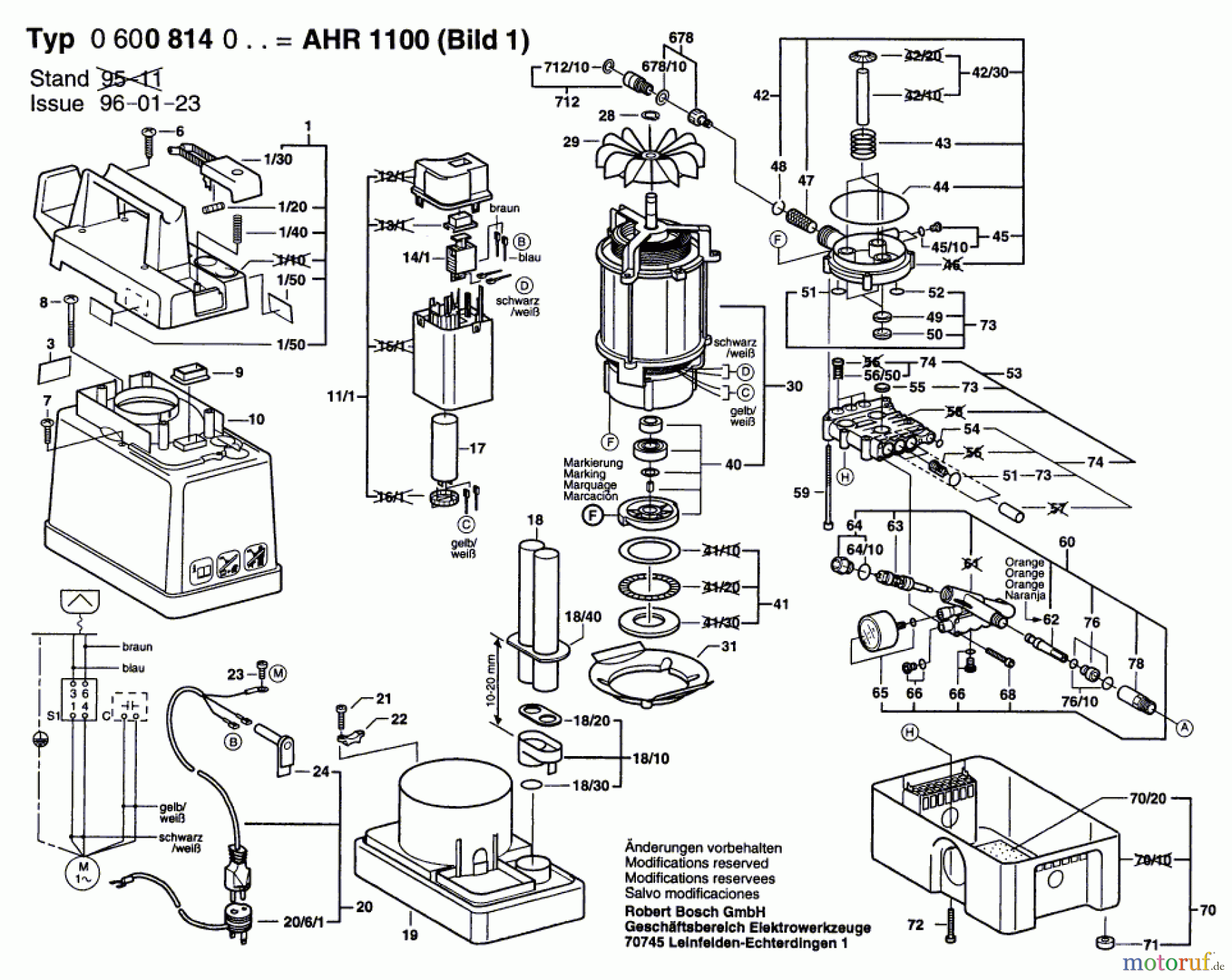  Bosch Wassertechnik Hochdruckreiniger AHR 1100 Seite 1