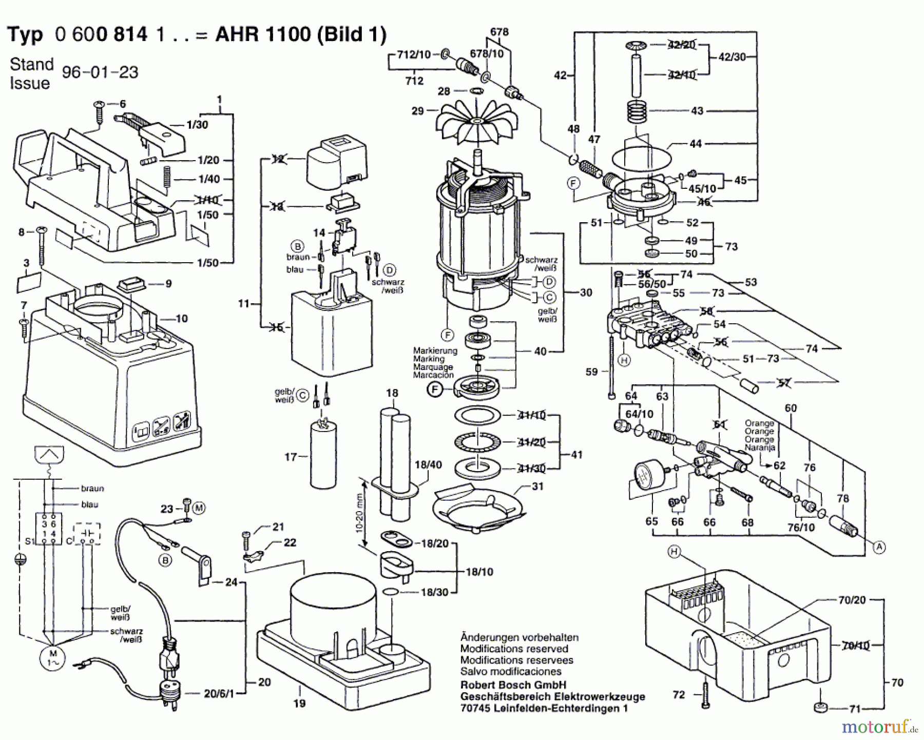  Bosch Wassertechnik Hochdruckreiniger AHR 1100 Seite 1