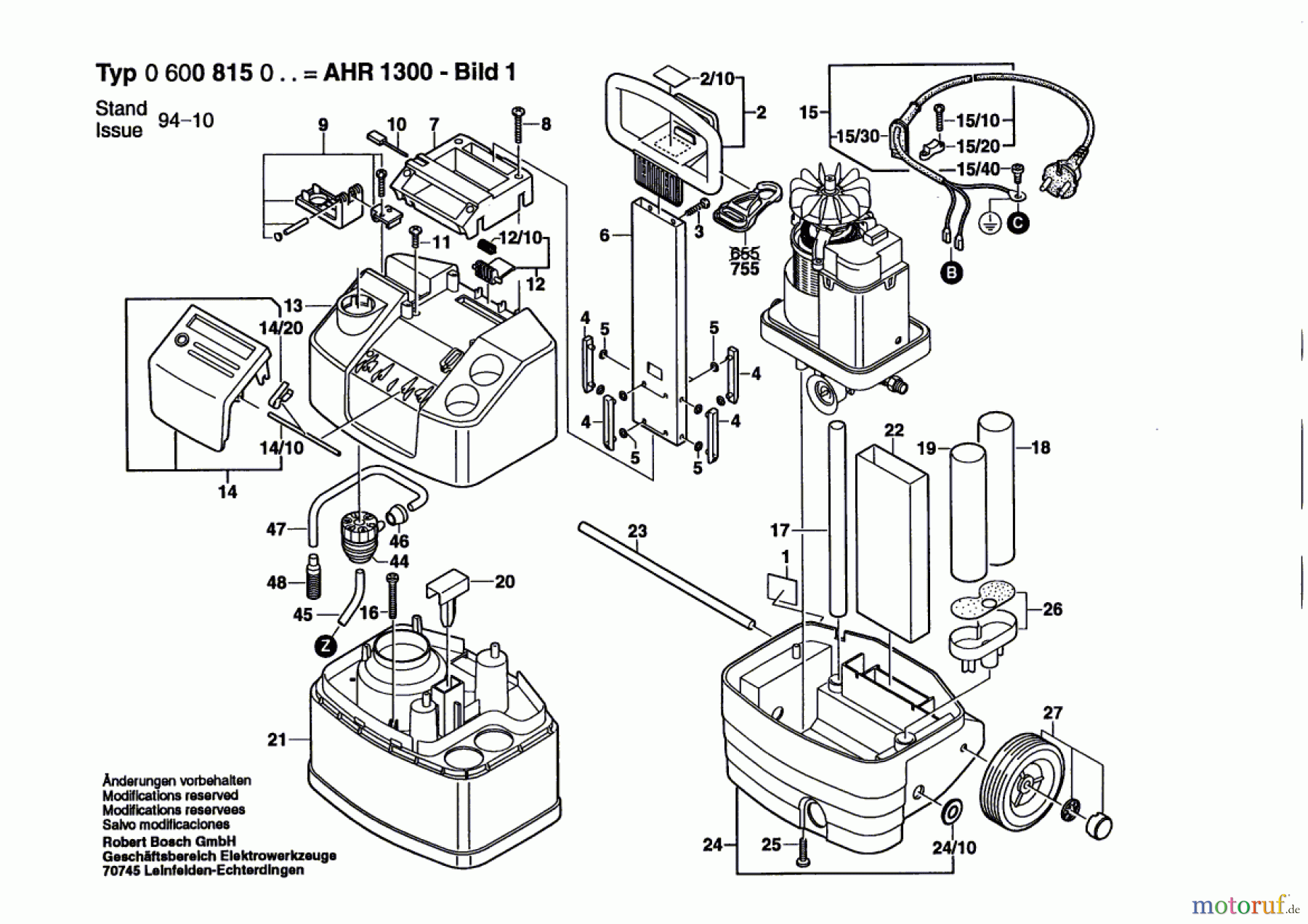  Bosch Wassertechnik Hochdruckreiniger AHR 1300 Seite 1
