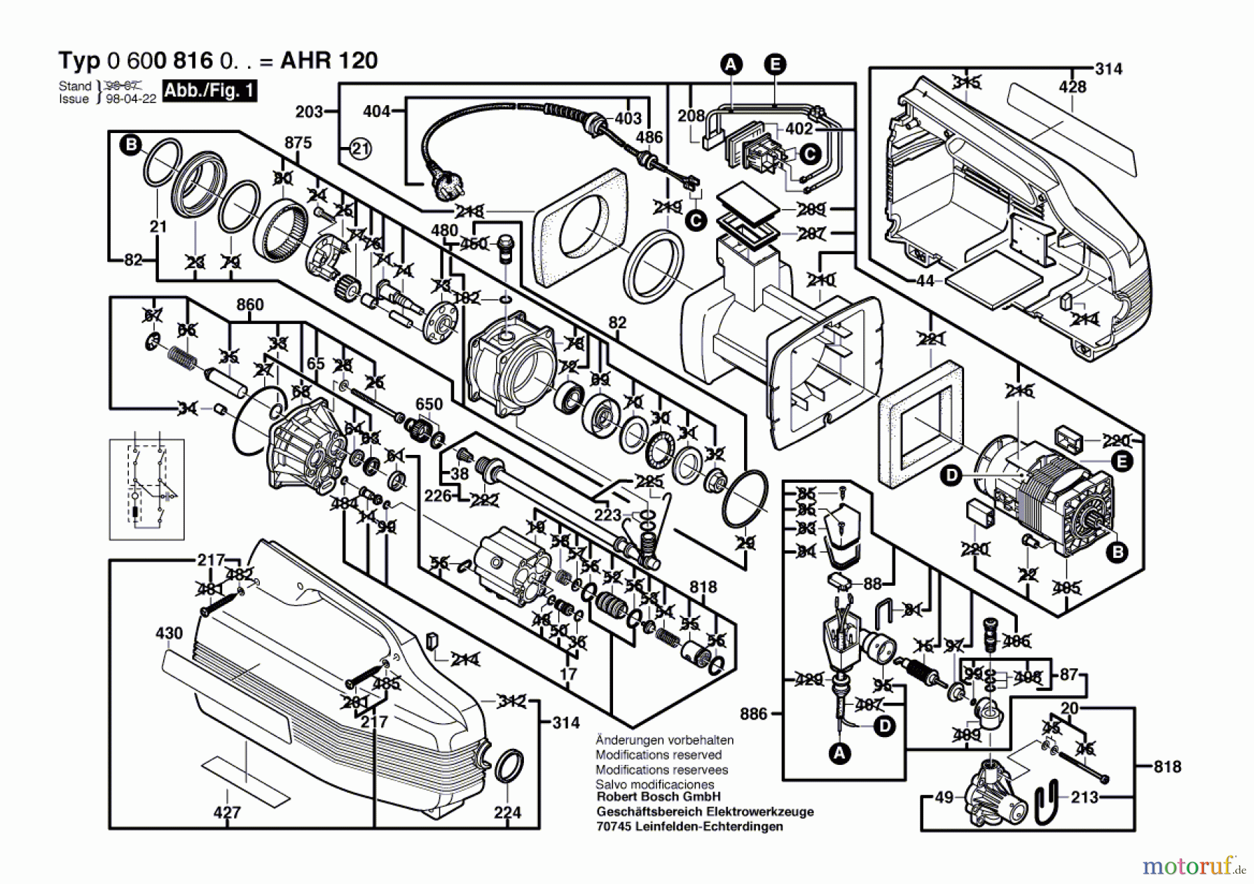  Bosch Wassertechnik Hochdruckreiniger AHR 120 Seite 1