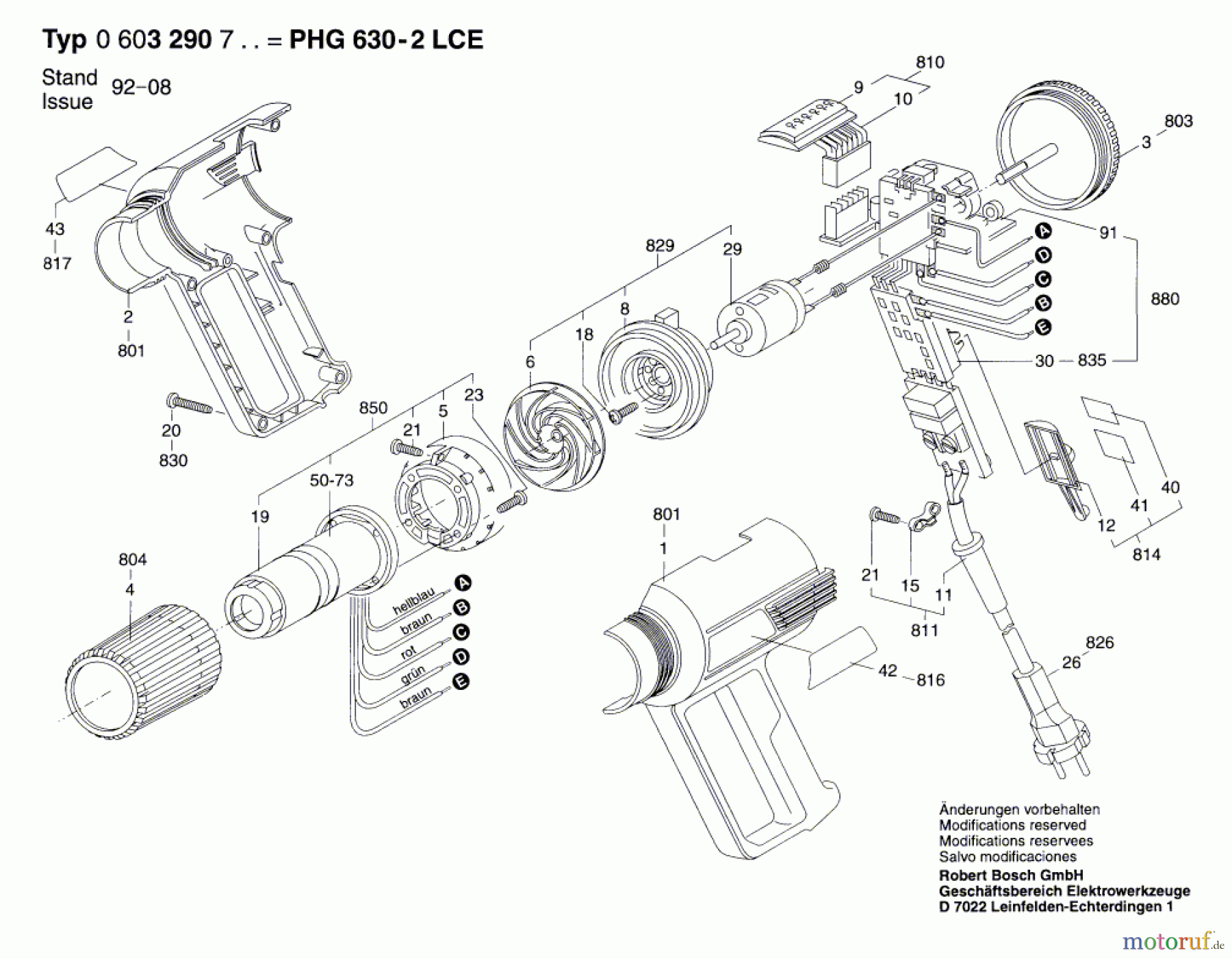  Bosch Werkzeug Heissluftgebläse PHG 630-2 LCE Seite 1