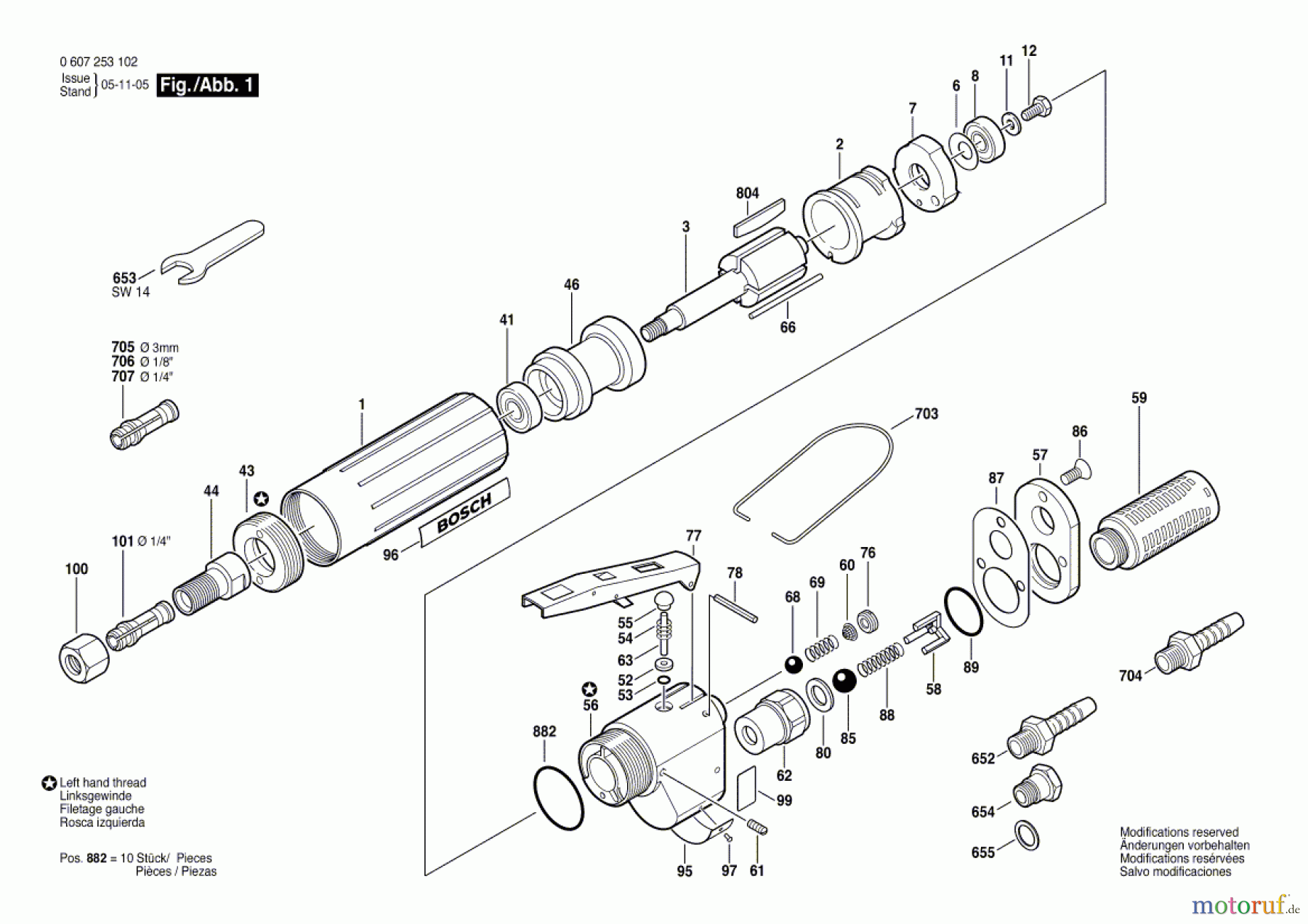  Bosch Werkzeug Pw-Geradschleifer 180 WATT-SERIE Seite 1