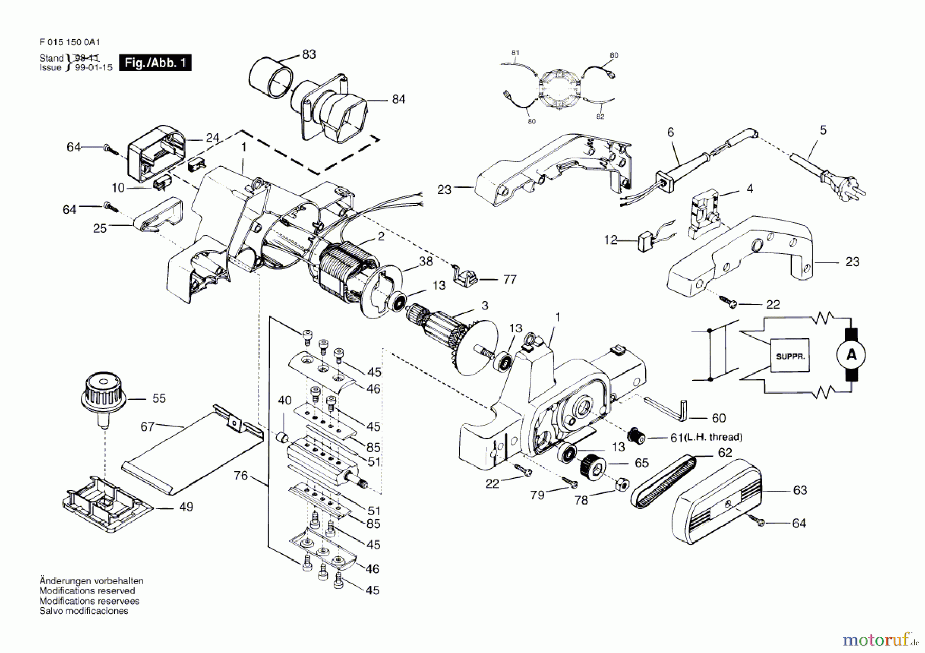  Bosch Werkzeug Handhobel 1500H1 Seite 1