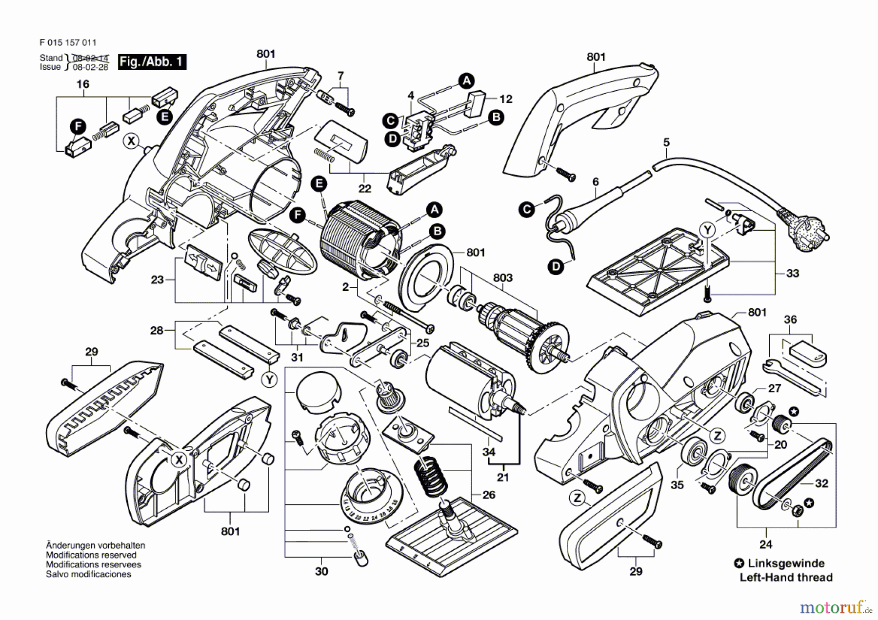  Bosch Werkzeug Handhobel 1570 Seite 1