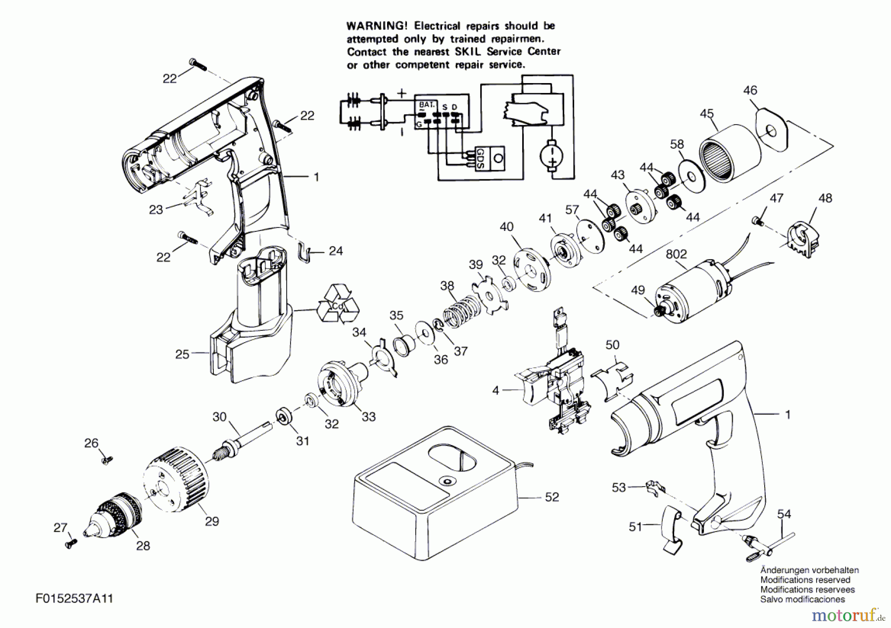  Bosch Werkzeug Bohrschrauber 2537U1 Seite 1