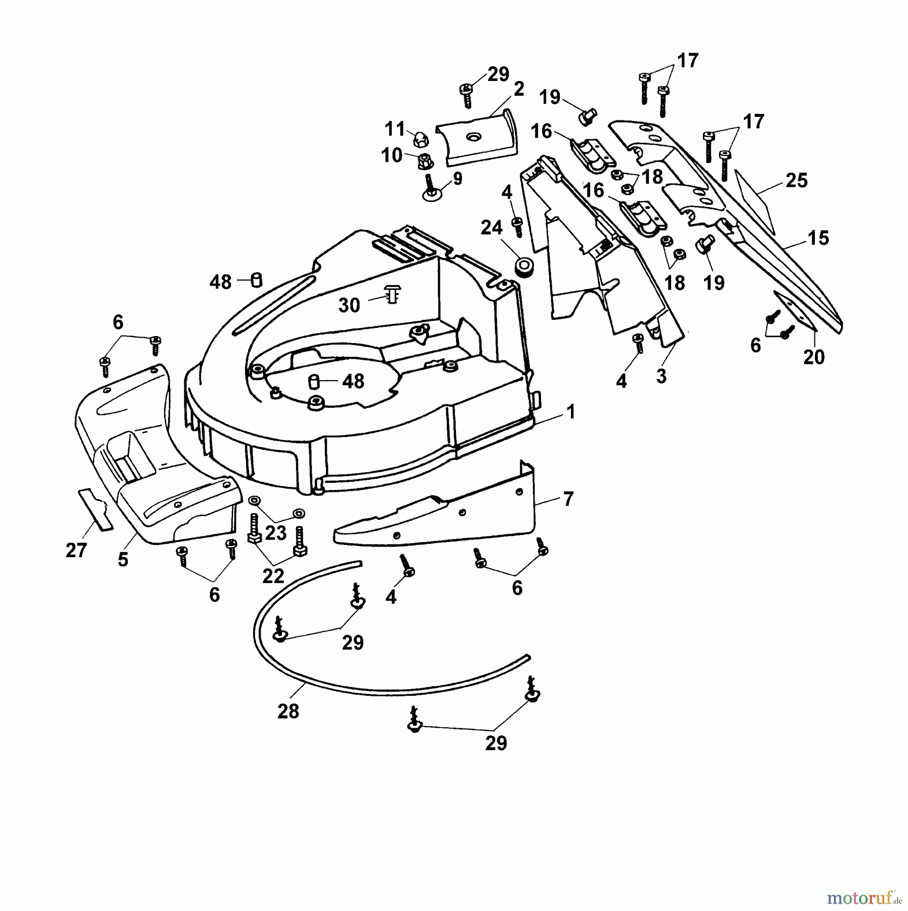  Wolf-Garten Petrol mower Concept 43 BPP 4342000 Series B-E  (2003) Deck housing