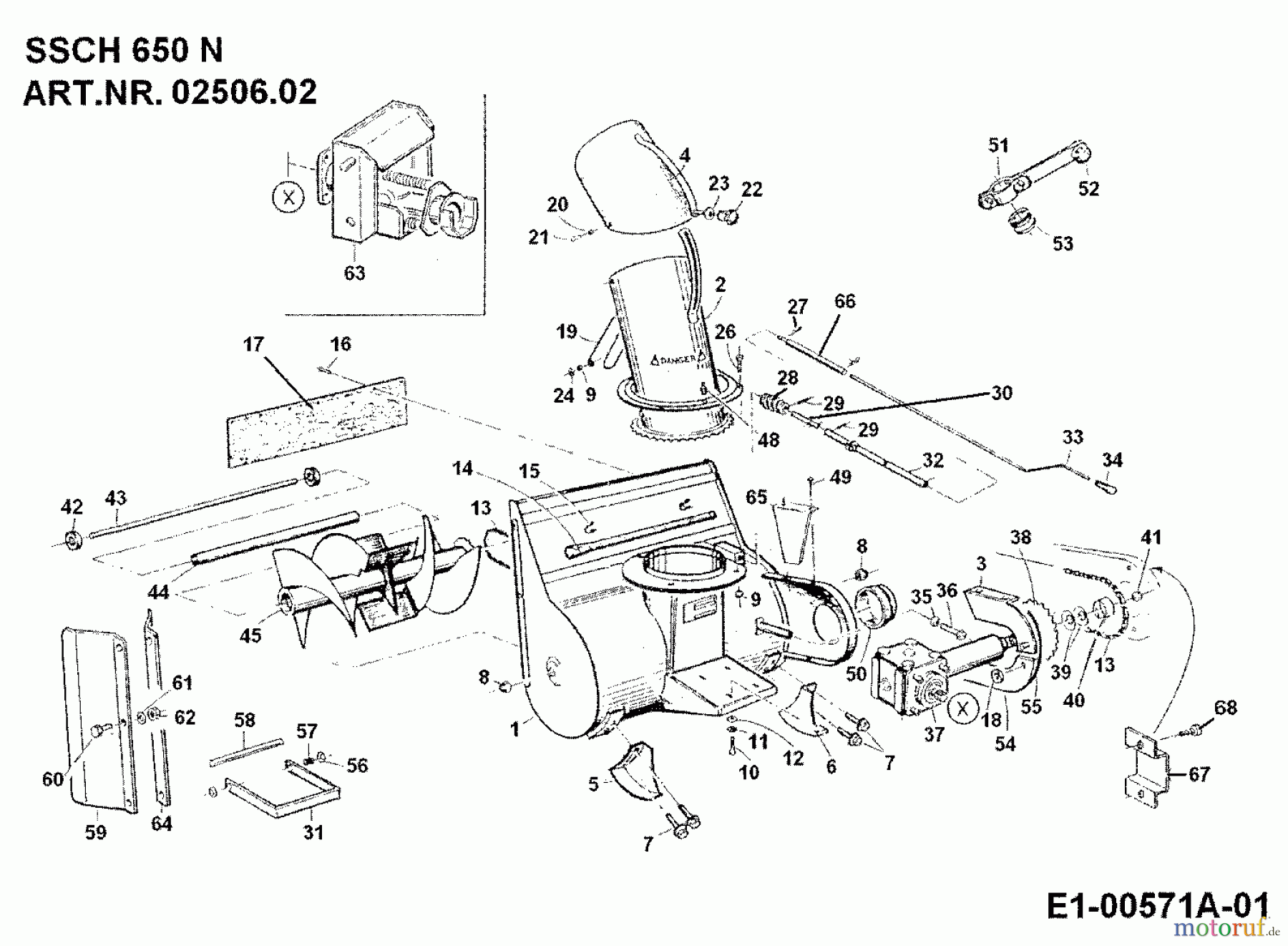  MTD Accessories Accessories multi purpose two wheel tractor Snow thrower SSCH 650 N for 550-750 02506.02  (1989) Basic machine