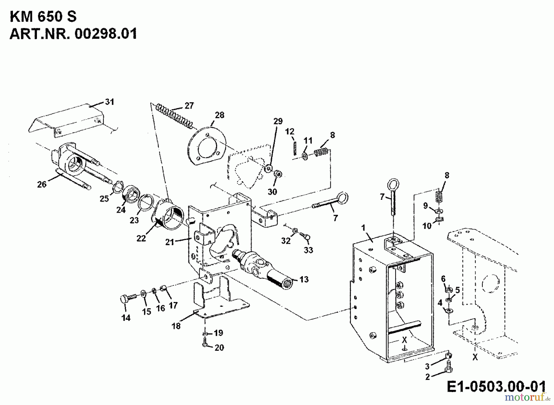 MTD Accessories Accessories multi purpose two wheel tractor Front sweeper KM 650 S for 550-750 00298.01 (1994) Adapter, Universal joint
