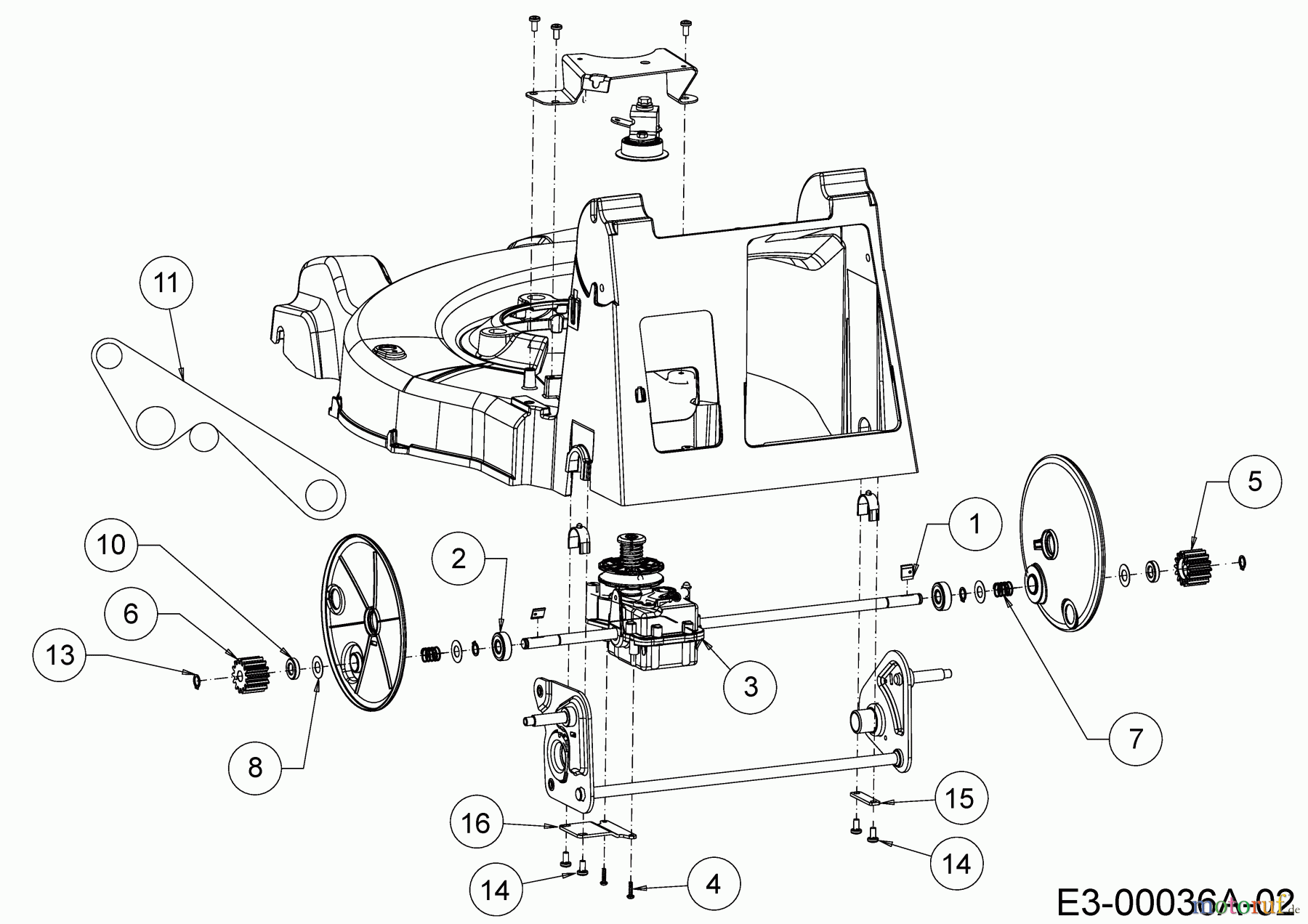  WOLF-Garten Expert Petrol mower self propelled Expert 53 B V 12AQZA7F650  (2018) Gearbox, Belt