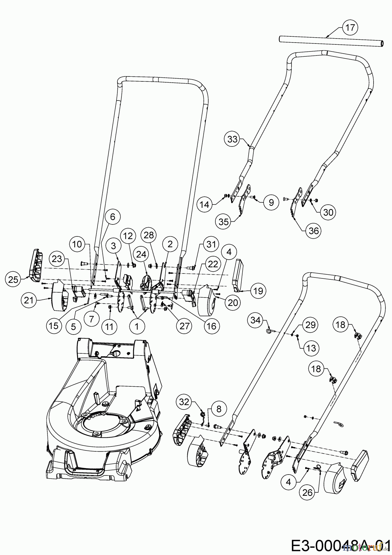  WOLF-Garten Expert Petrol mower self propelled Expert 46 B S 12A-YA5L650  (2018) Handle