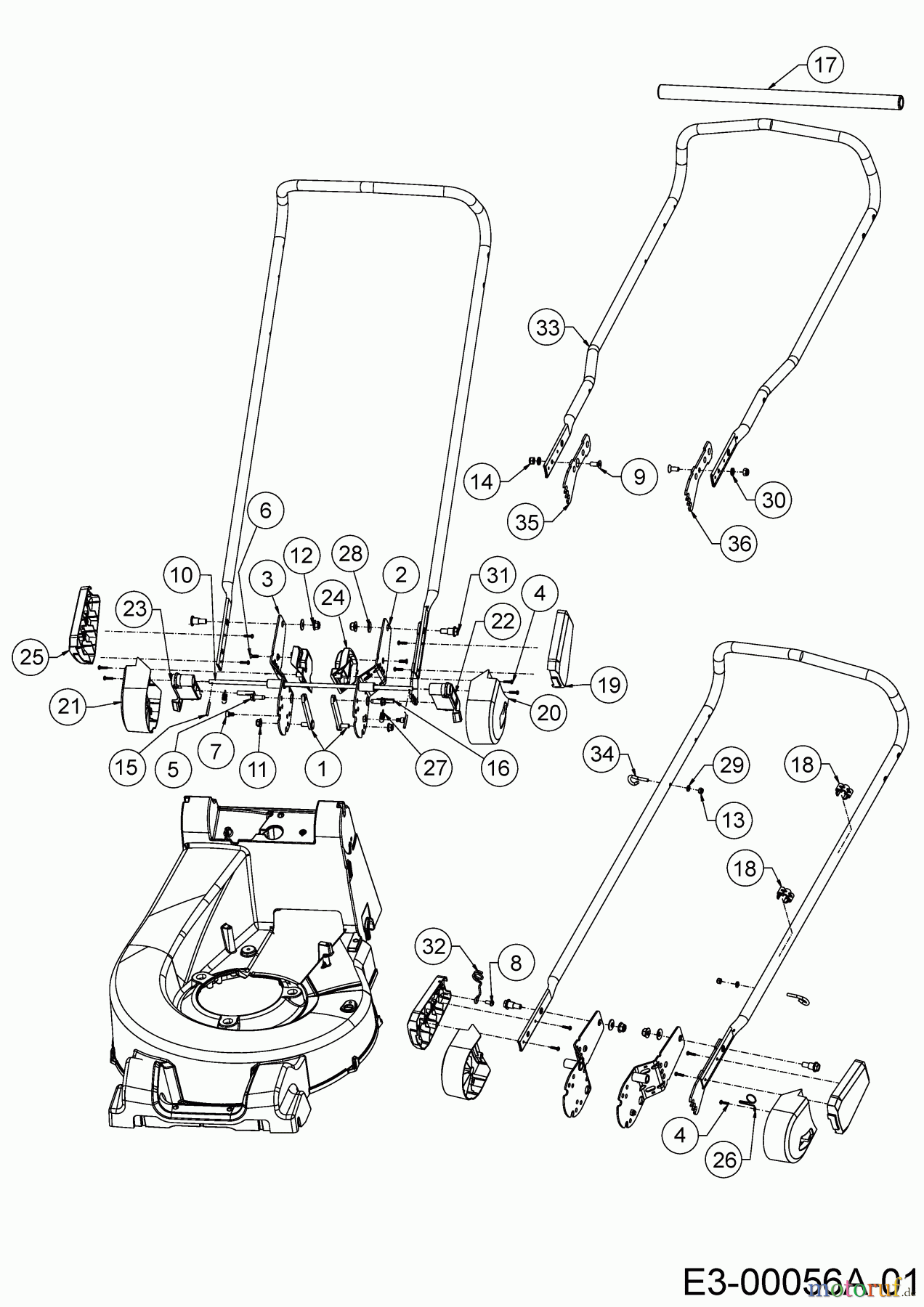  WOLF-Garten Expert Petrol mower self propelled Expert 53 B S 12A-ZA7F650  (2018) Handle