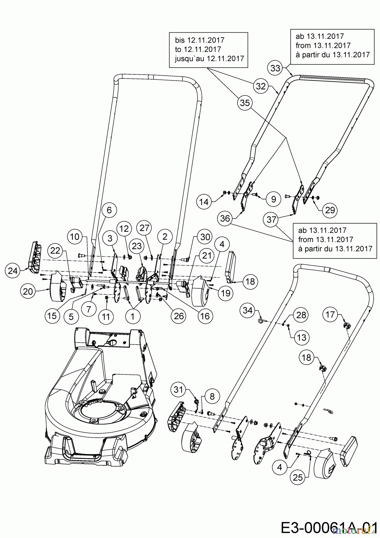  WOLF-Garten Expert Petrol mower self propelled Expert 46 B SP 12ABYA7F650  (2018) Handle