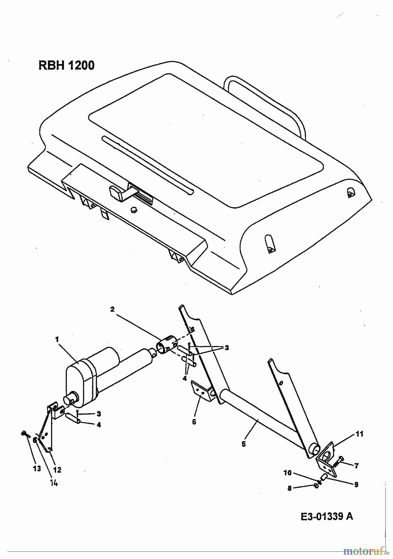 Cub Cadet Lawn tractors RBH 1200 13A-120M603 (2002) Lifting mecanism catcher