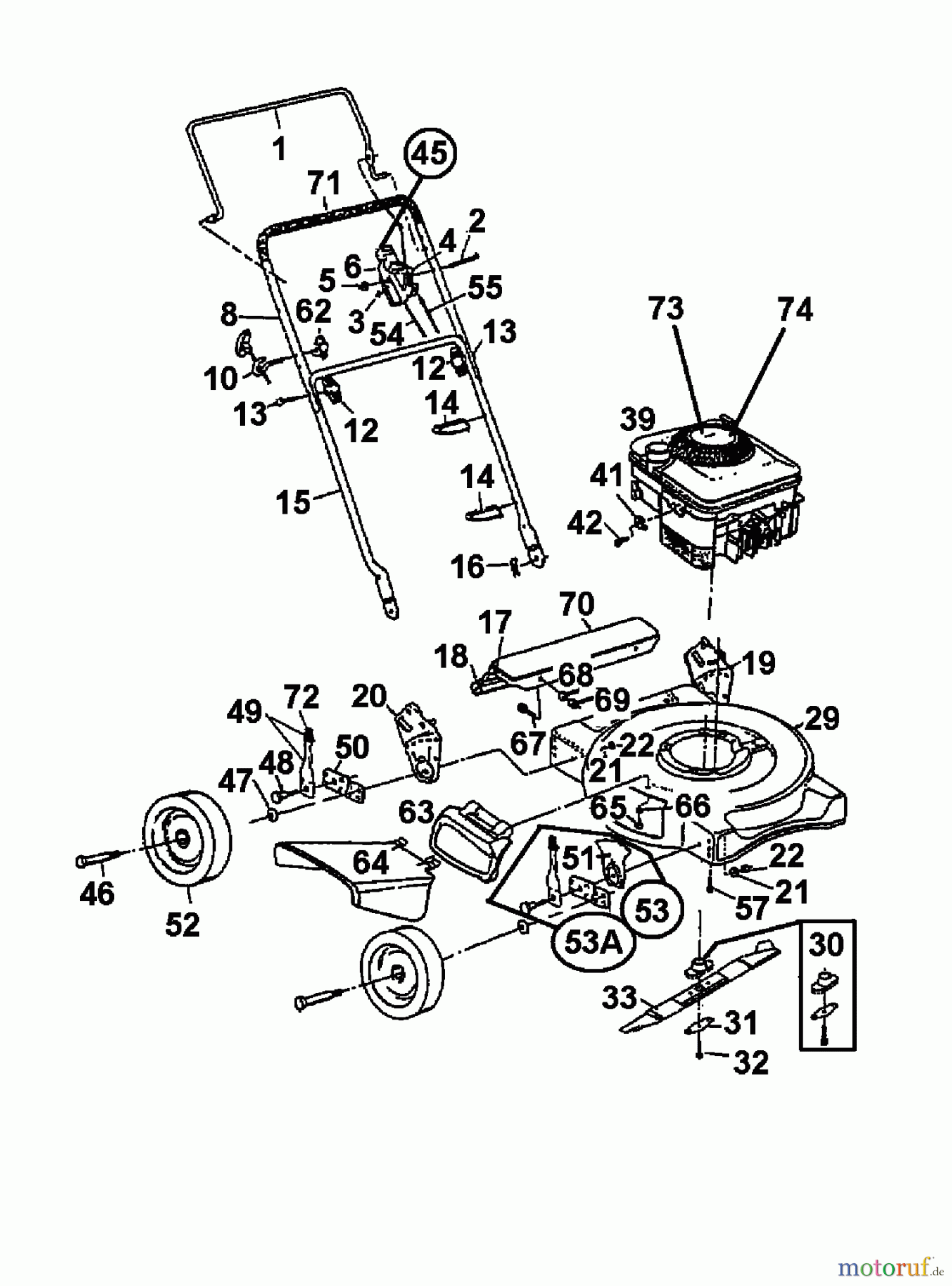  MTD Petrol mower M 46 11A-704A678  (1999) Basic machine