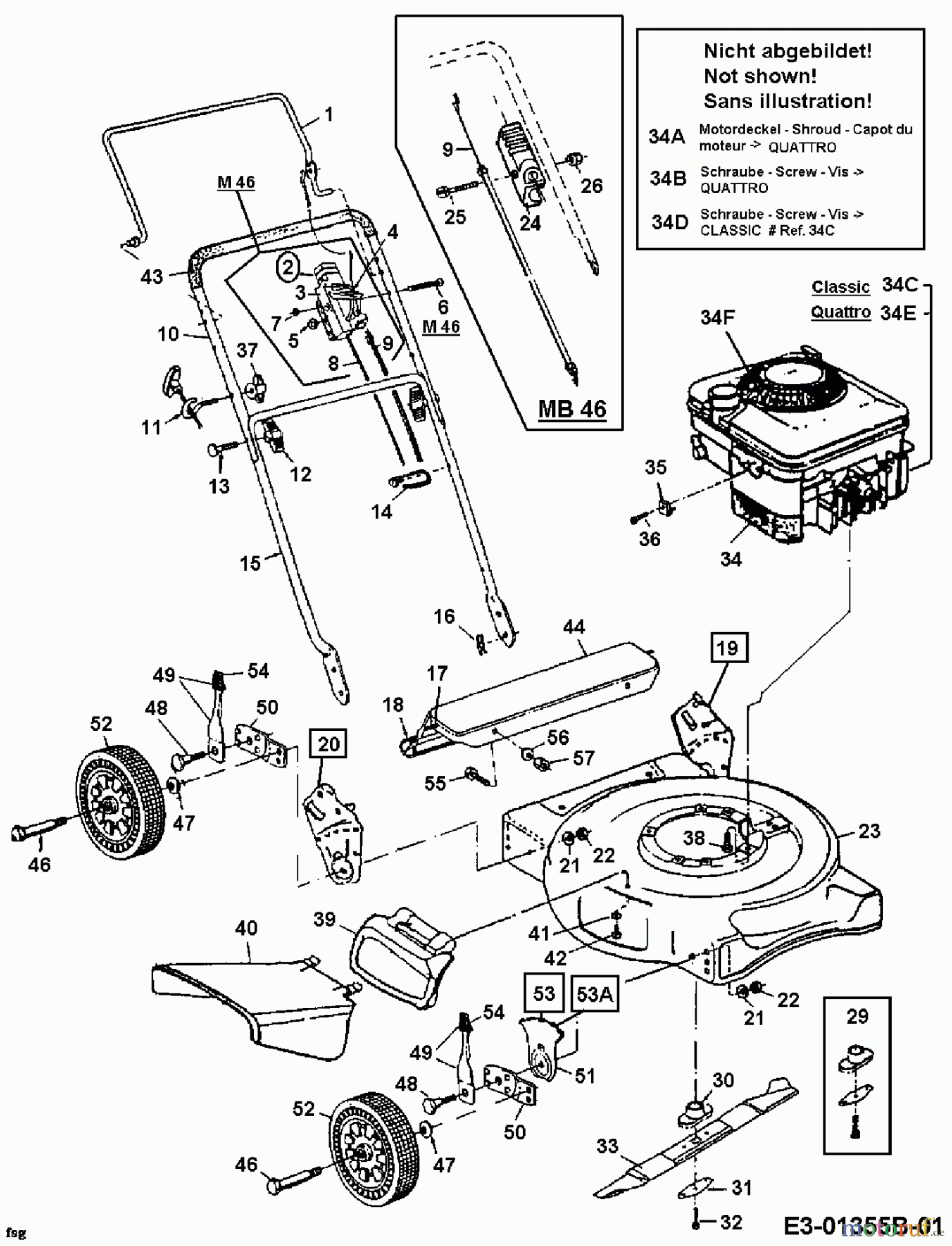  MTD Petrol mower M 46 11A-704A678  (2000) Basic machine
