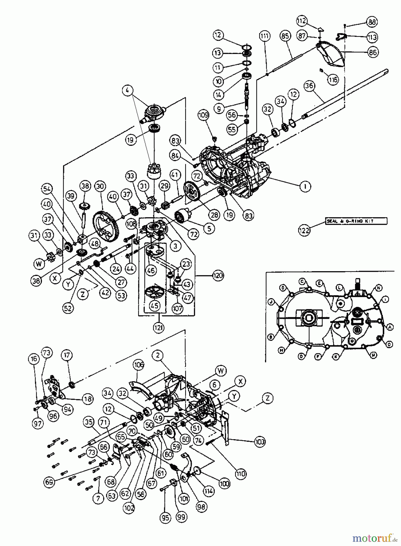  MTD Lawn tractors H 150 B 13BP418F678  (2003) Hydrostatic gearbox 618-0389A