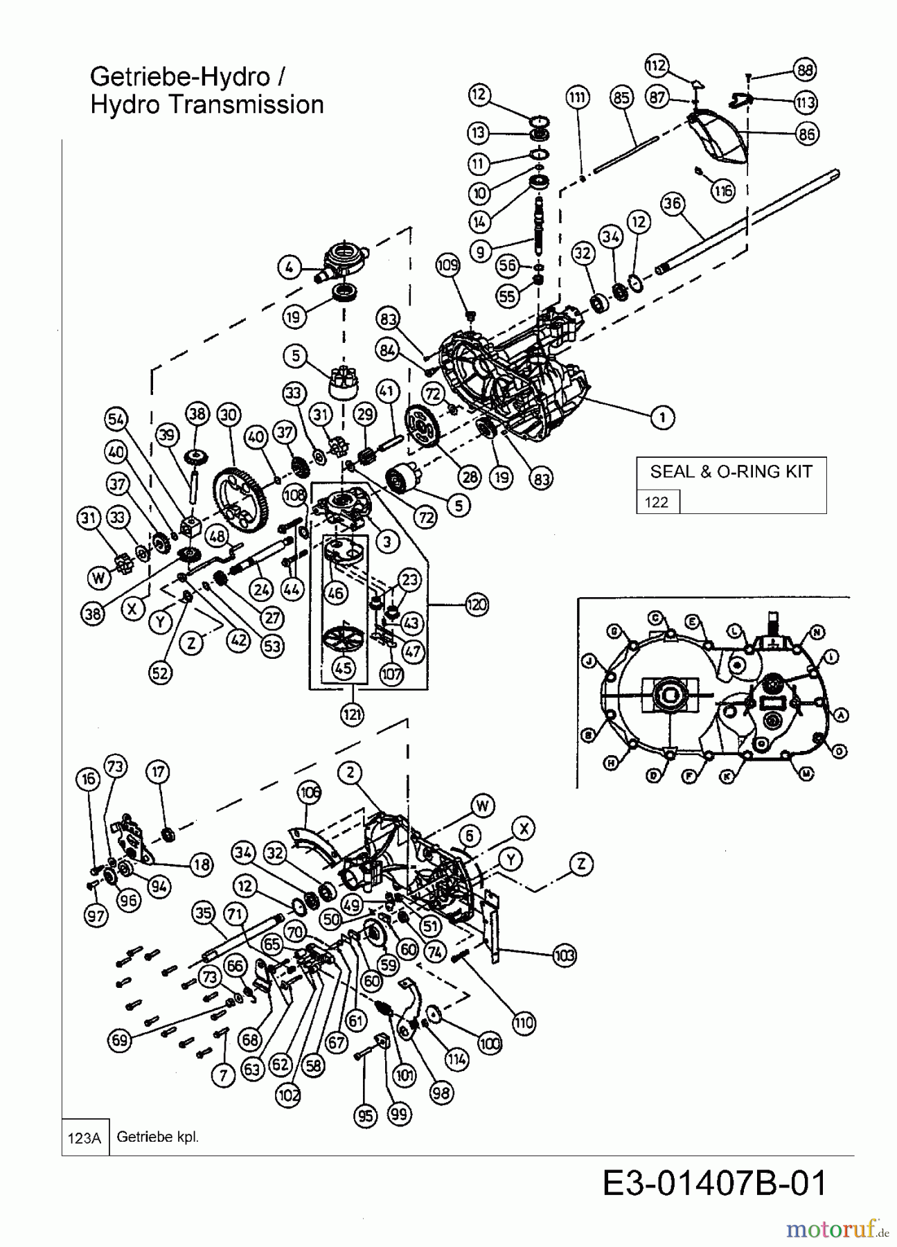  MTD Lawn tractors SE 150 H 13BA518E678  (2003) Hydrostatic gearbox