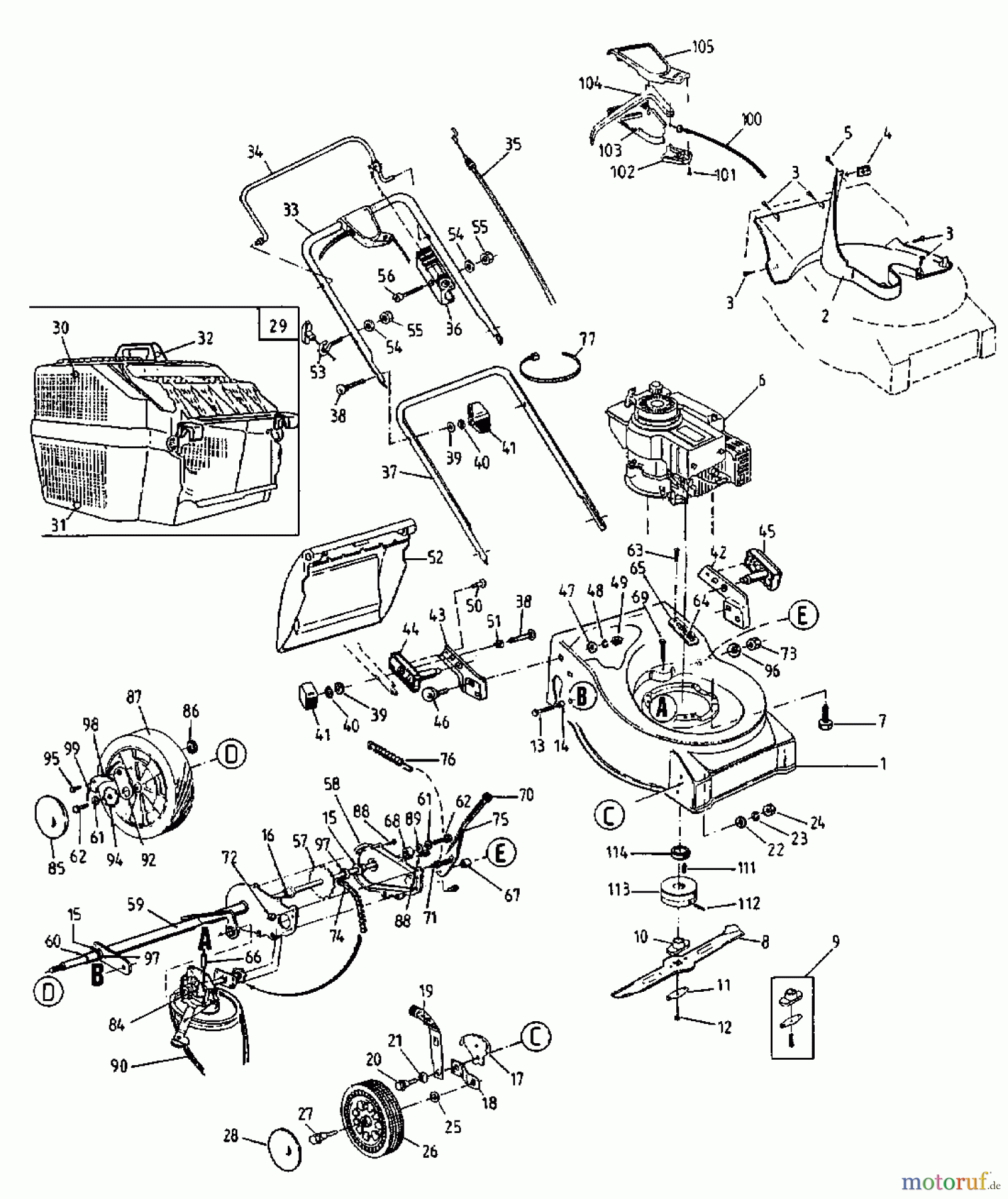  Golf Petrol mower self propelled 46 SP 12C-685Z648  (2000) Basic machine