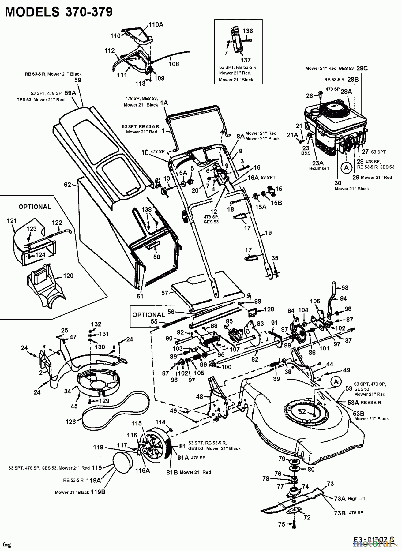  Lawnflite Petrol mower self propelled 478 SP 12A-378C611  (2002) Basic machine