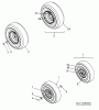 MTD Pinto 13A6064-678 (2001) Listas de piezas de repuesto y dibujos Wheels