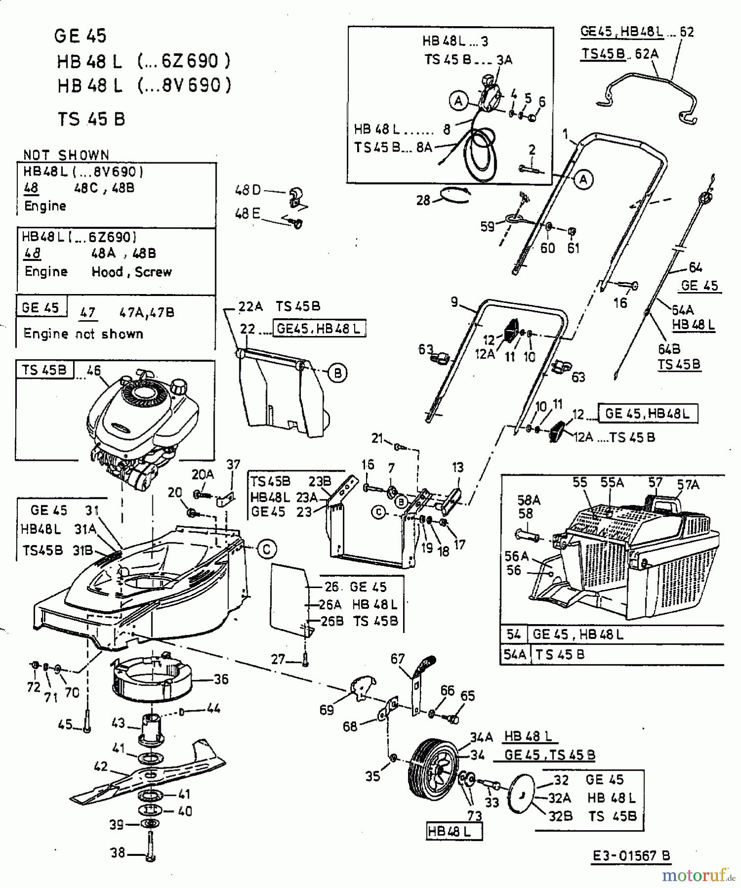  Gutbrod Petrol mower HB 48 L 11C-T36Z690  (2002) Basic machine