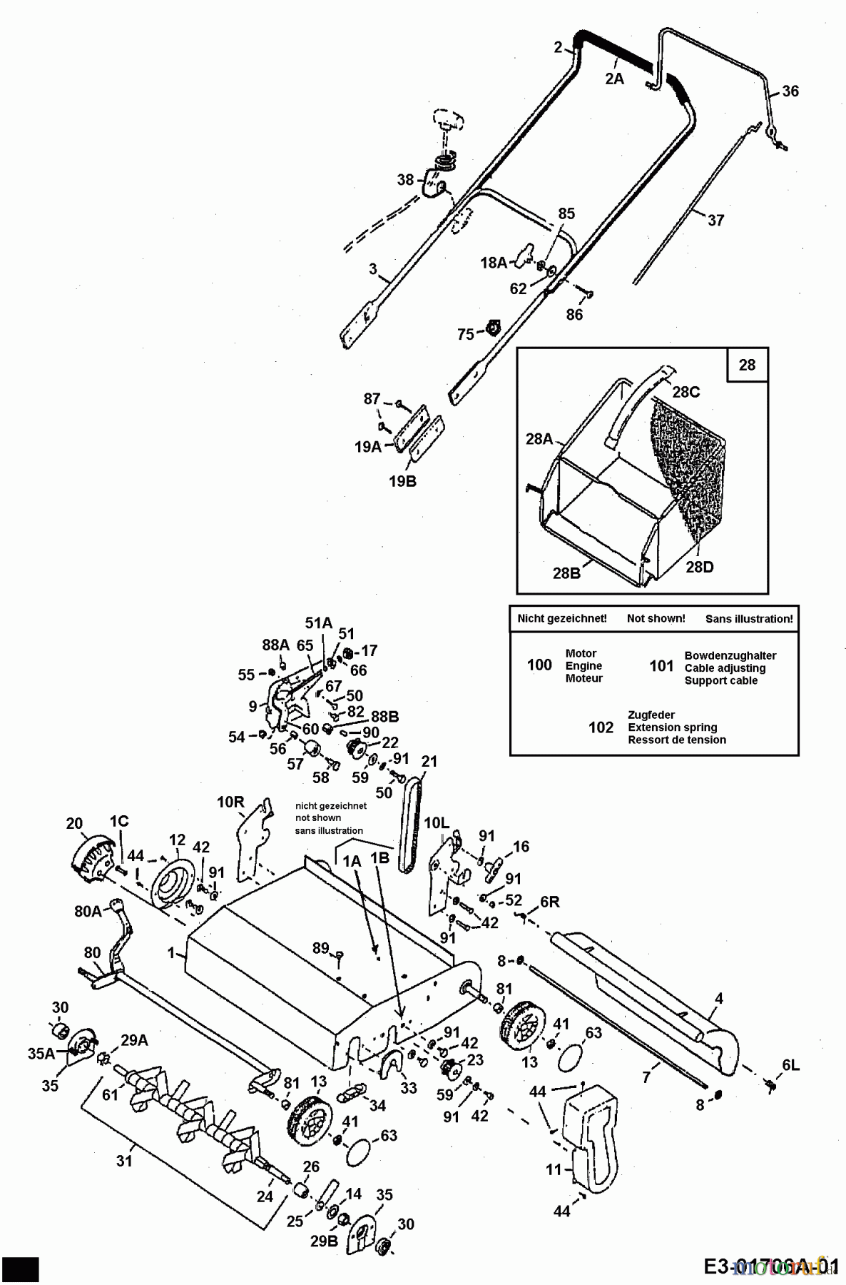  Fleurelle Motorvertikutierer V 42 BL 16BPM02U619  (2003) Grundgerät