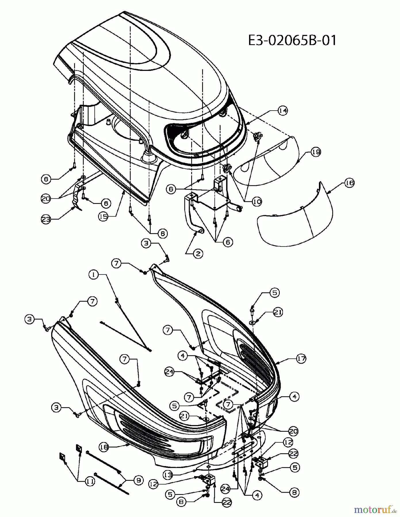  Gutbrod Lawn tractors SLX 76 R 13DH476A690  (2005) Engine hood 6-Style