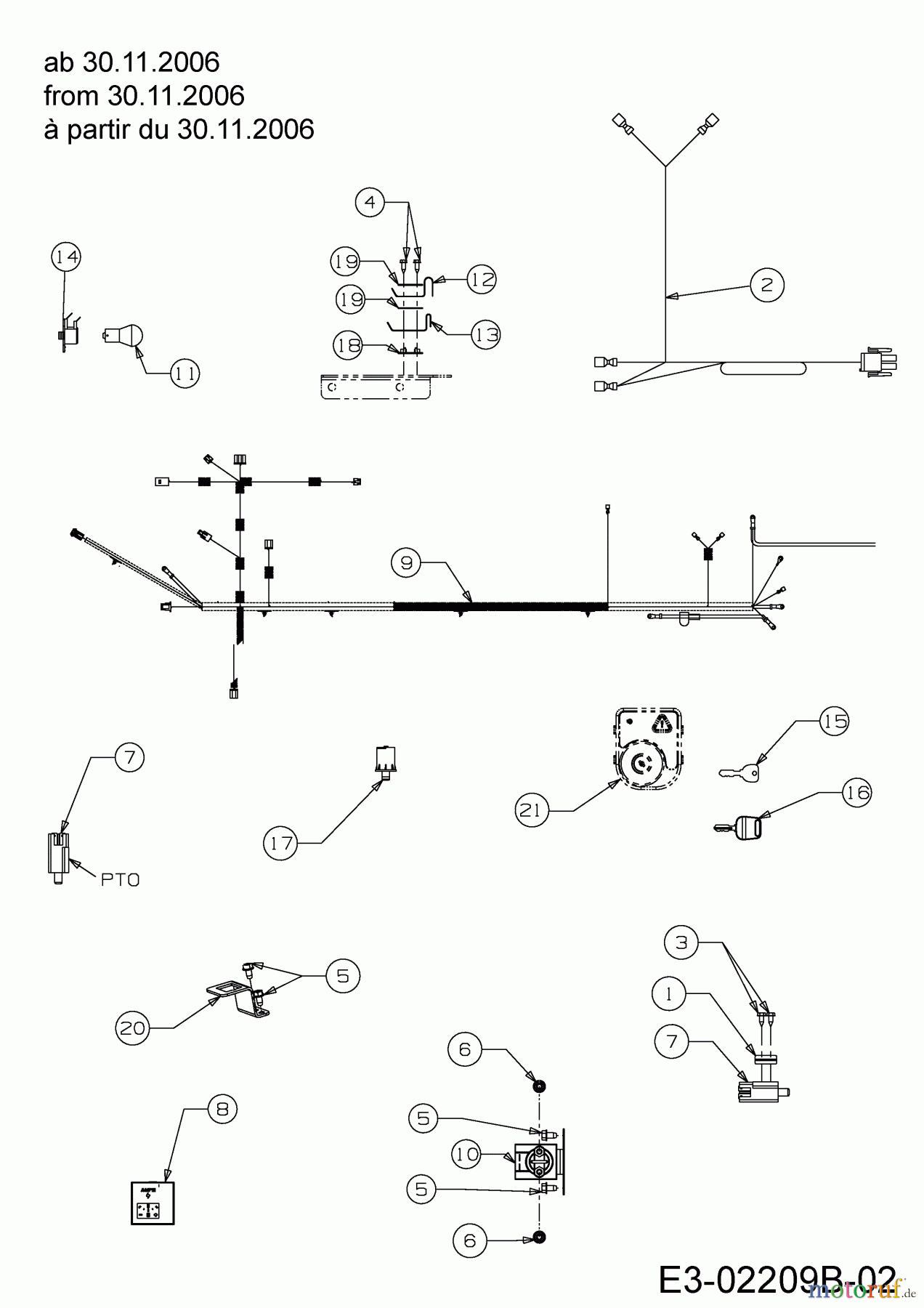  Yard-Man Lawn tractors 604 H 13BT604H755  (2007) Electric parts from 30.11.2006