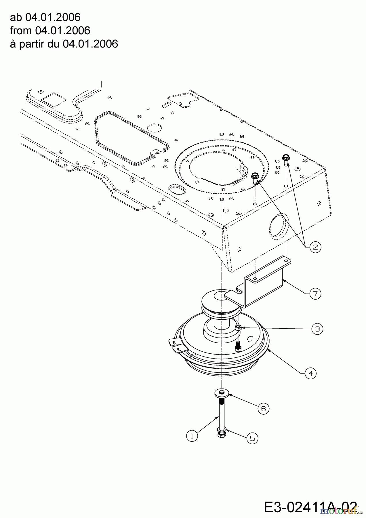  Cub Cadet Lawn tractors CC 1020 RD 13AE51CN630  (2006) Engine pulley from 04.01.2006