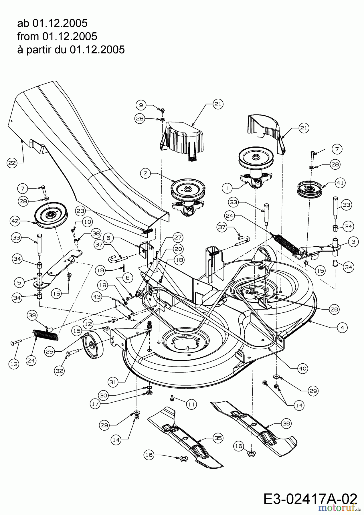  Cub Cadet Lawn tractors CC 1020 RD 13AE51CN603  (2006) Mowing deck N (41
