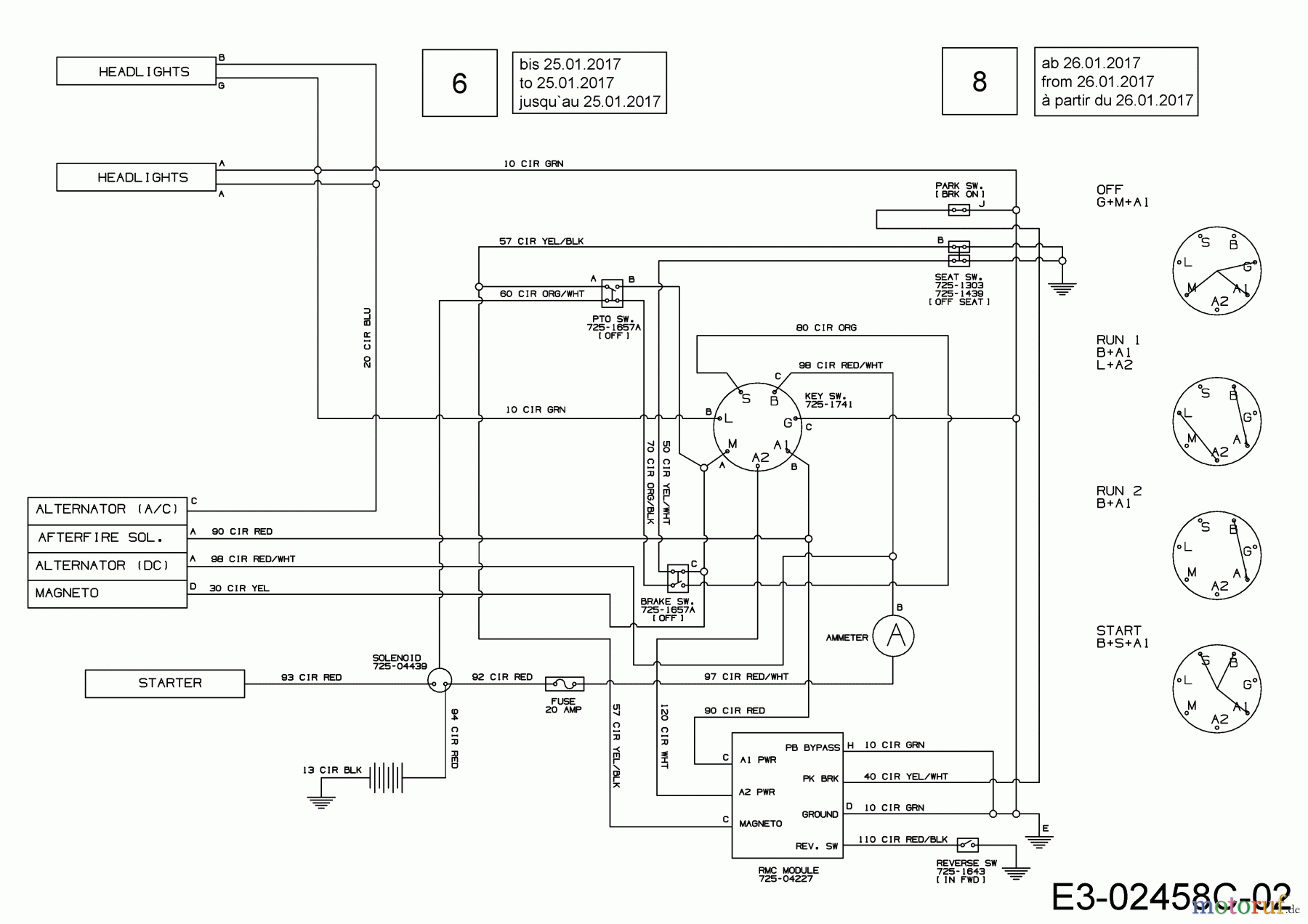  MTD Lawn tractors 20/42 13BT77KS308  (2017) Wiring diagram