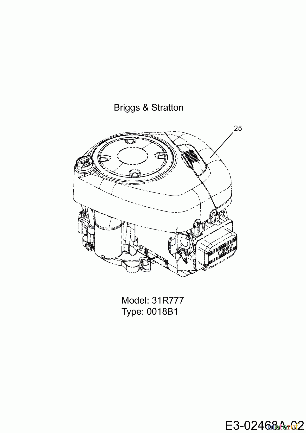 WOLF-Garten Expert Lawn tractors Expert 107.175 A 13BD90WG650 (2014) Engine Briggs&Stratton