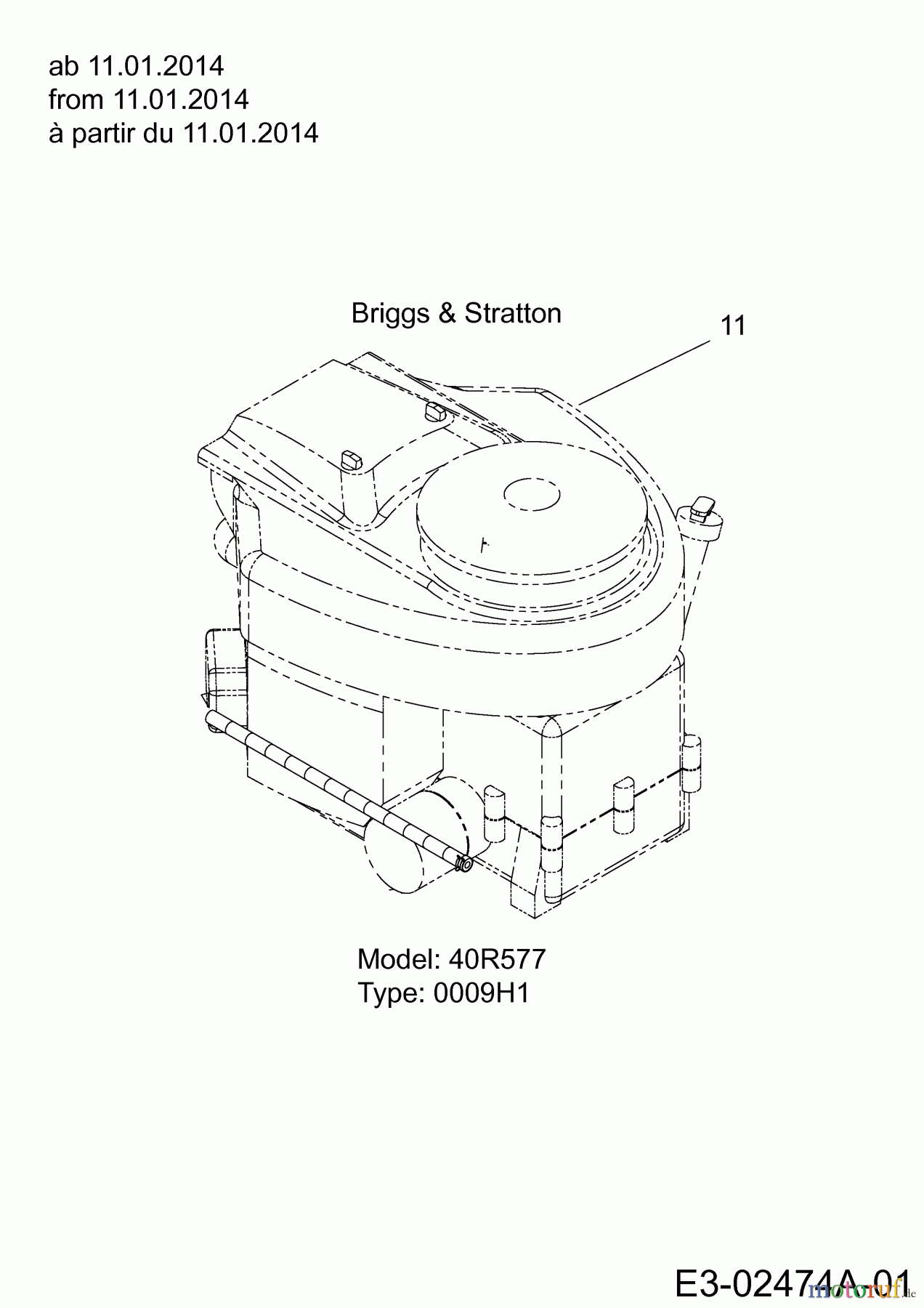  Bestgreen Lawn tractors 160/92 T 13HT76KE615  (2014) Engine Briggs & Stratton