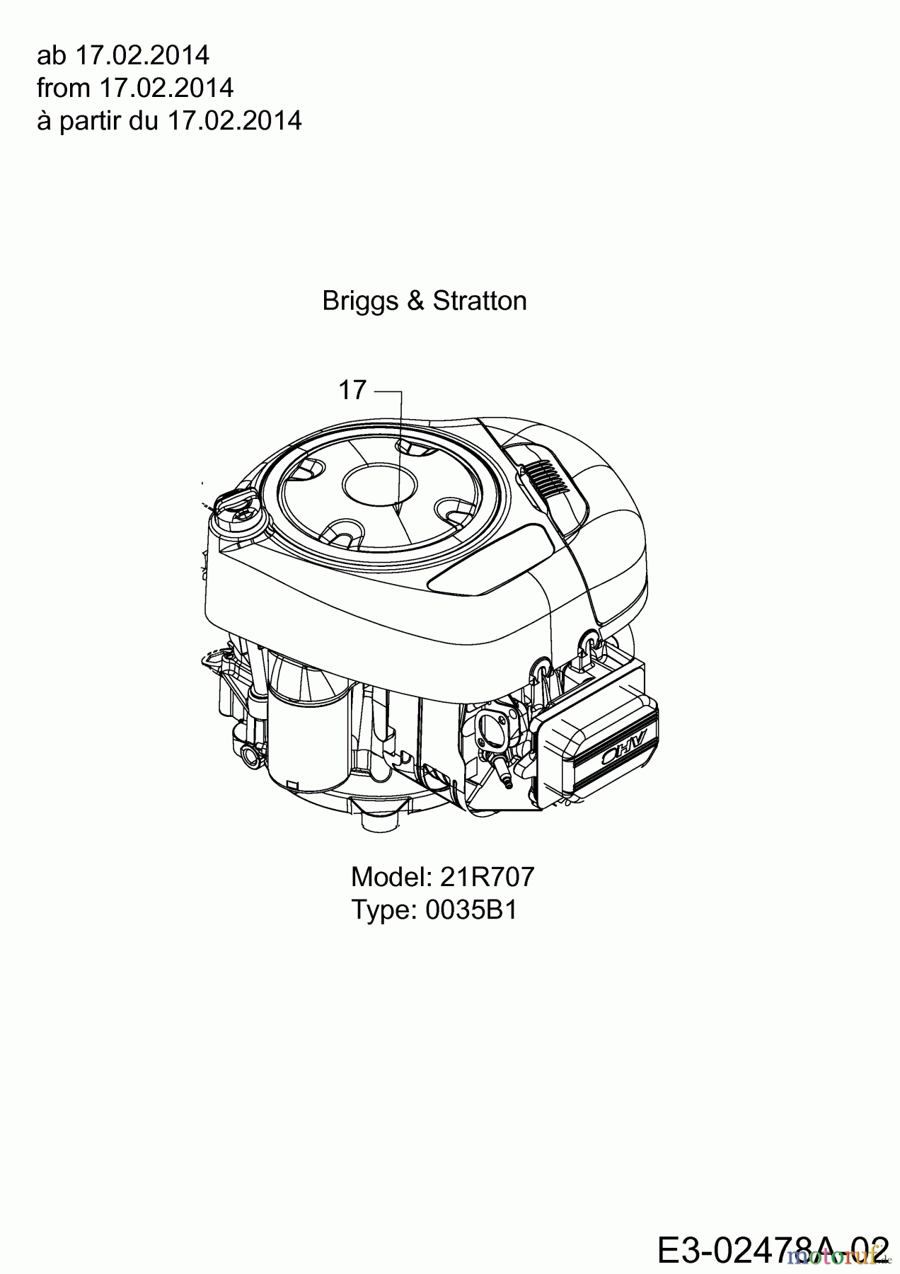  Black-Line Lawn tractors BL 125/92 T 13HH771E683  (2014) Engine Briggs&Stratton from 17.02.2014