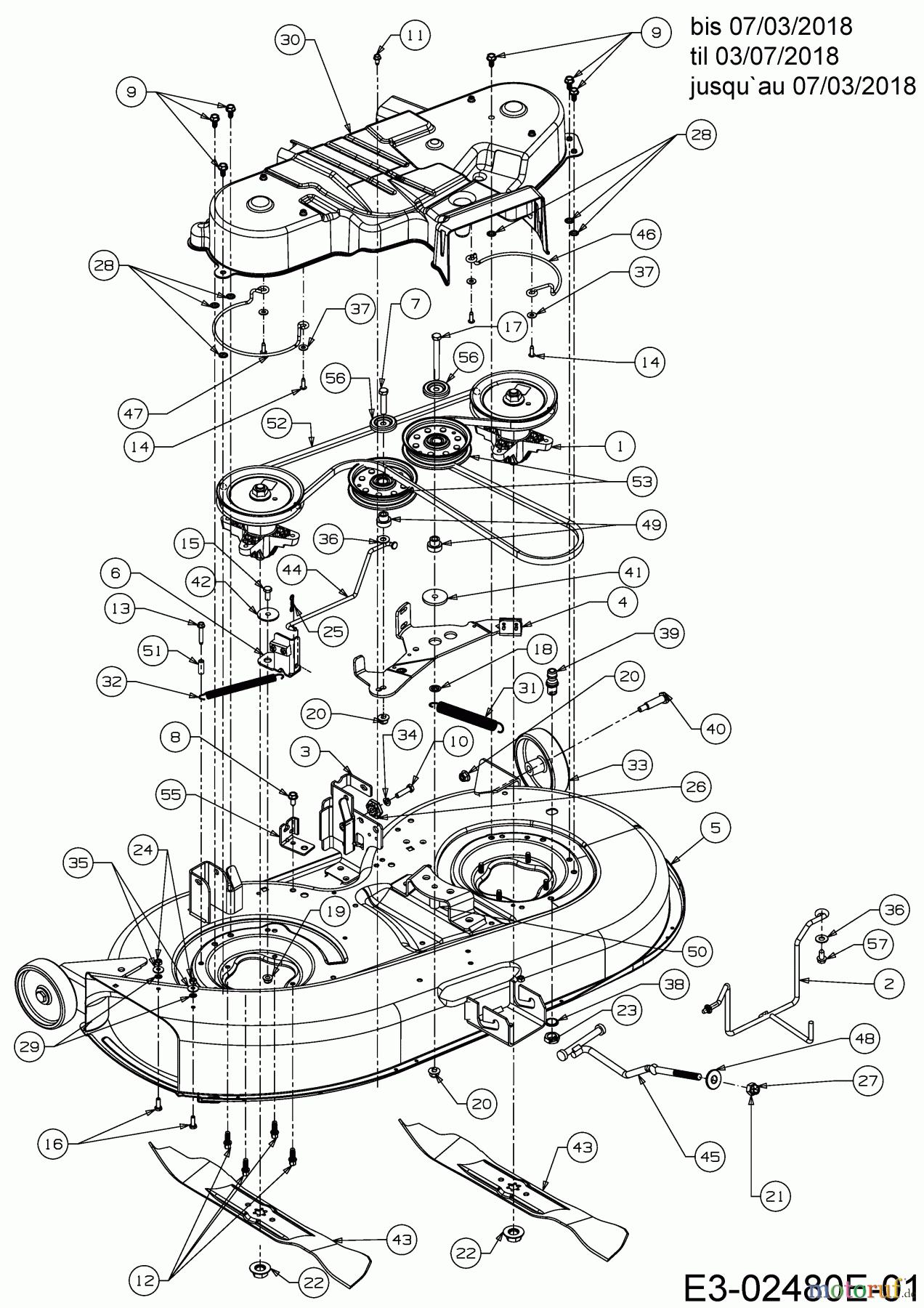  Cub Cadet Lawn tractors LT3 PS107K 13AV79DG603  (2018) Mowing deck G (42