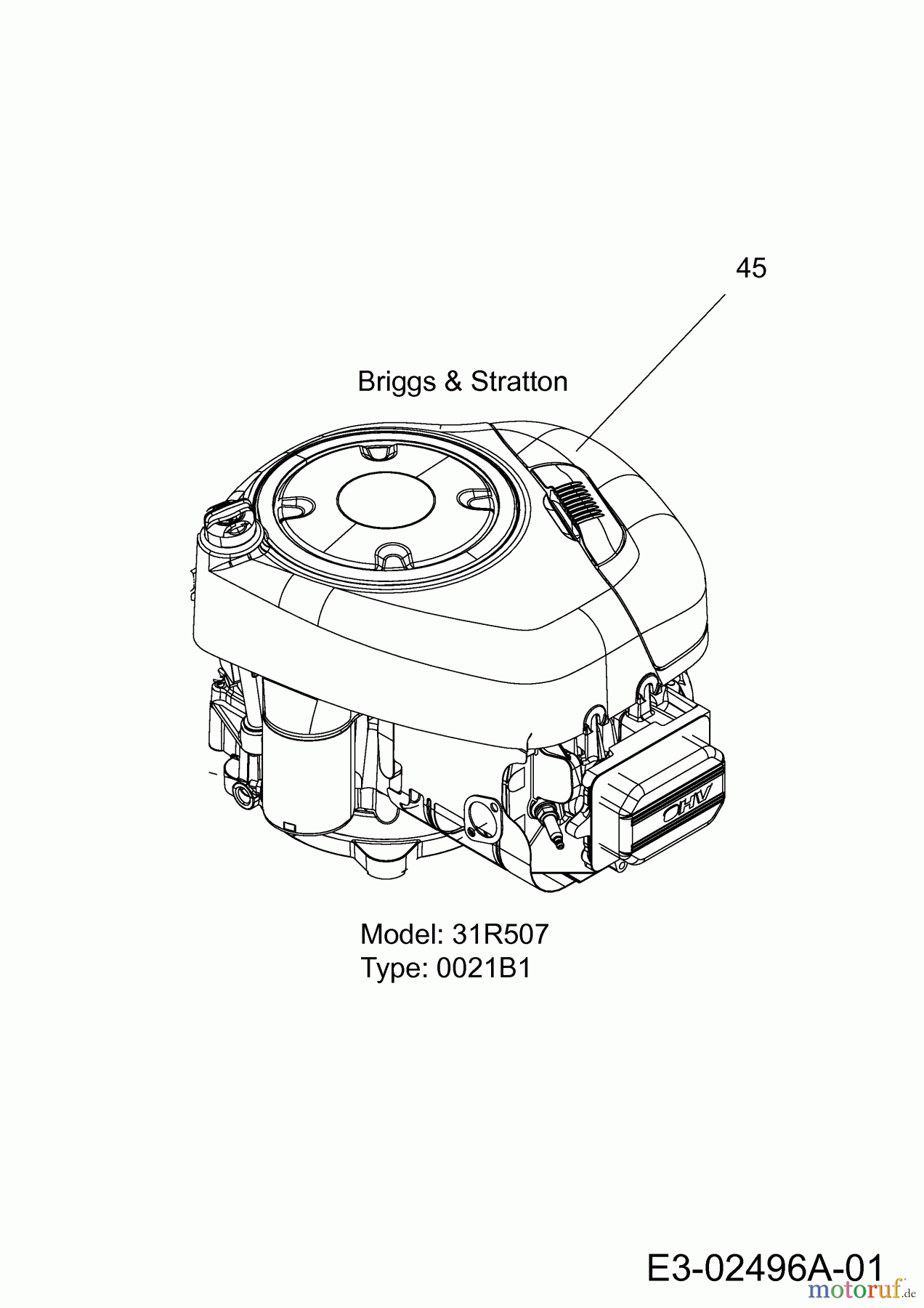  MTD Lawn tractors 13.5/38 13A1765F308  (2014) Engine Briggs & Stratton