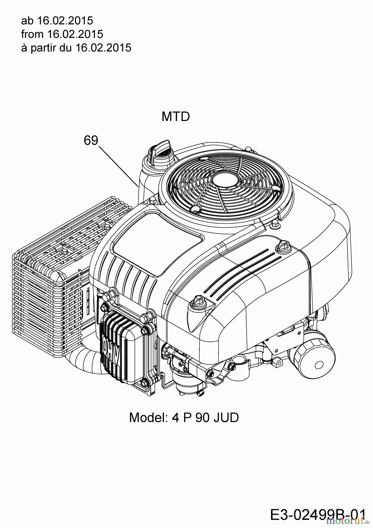  MTD Lawn tractors 420/38 13A2765F308  (2015) Engine MTD